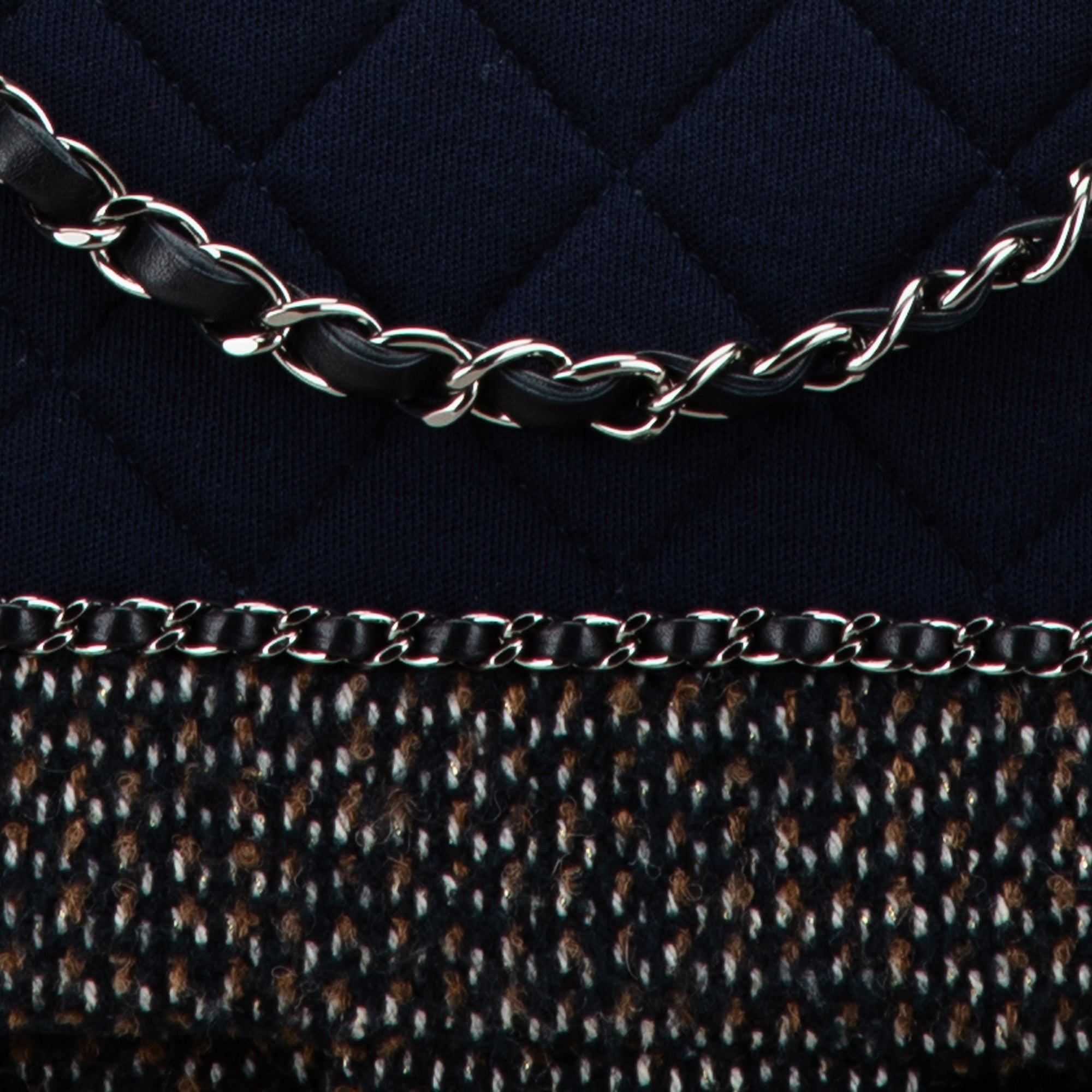 Chanel Jumbo Quilted Jersey and Tweed Chain Flap - image 6