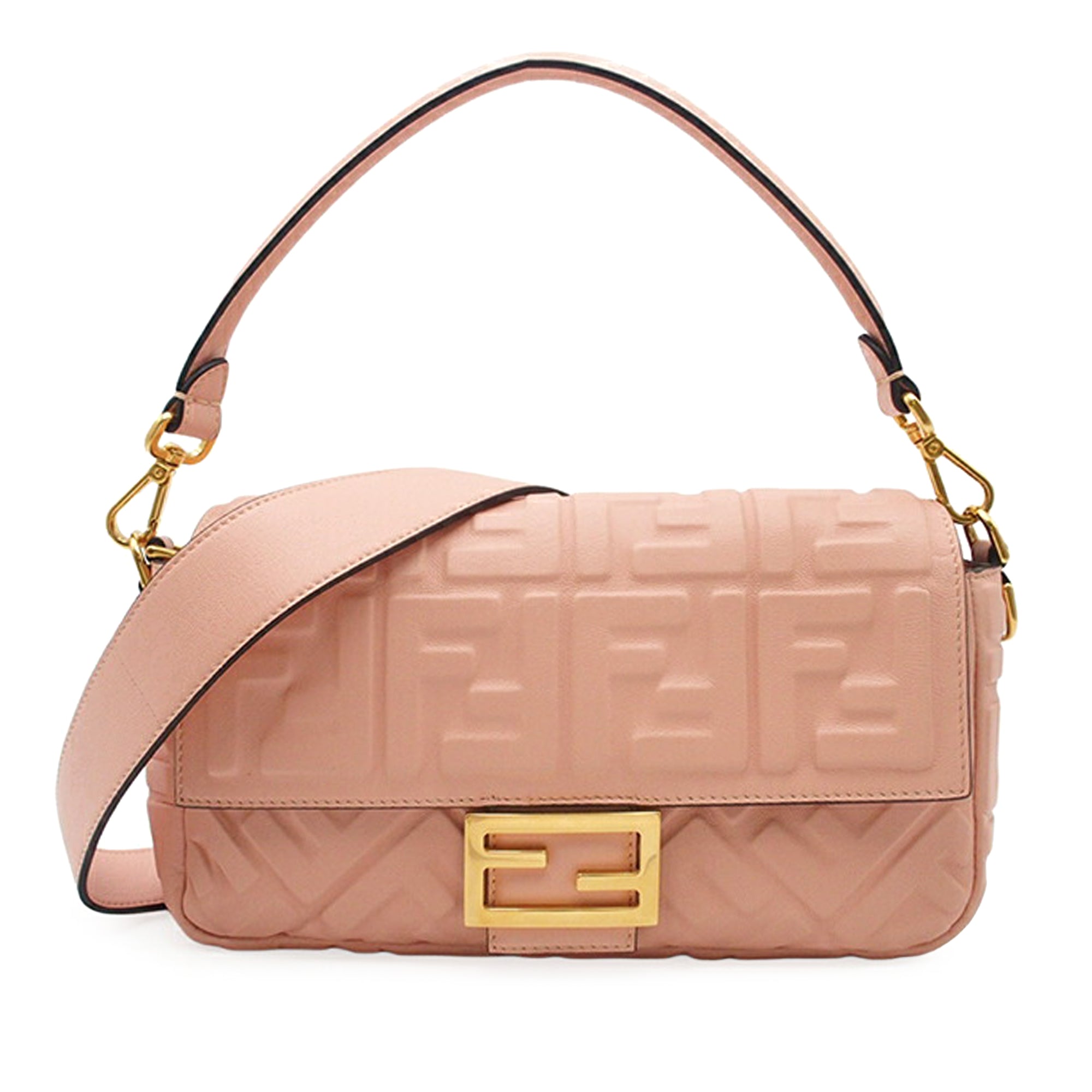Fendi Zucca Embossed Leather Baguette Satchel - image 1