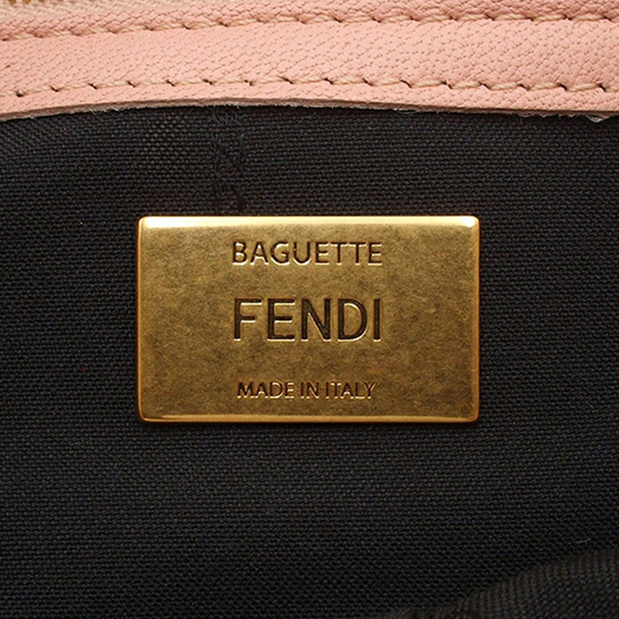 Fendi Zucca Embossed Leather Baguette Satchel - image 5