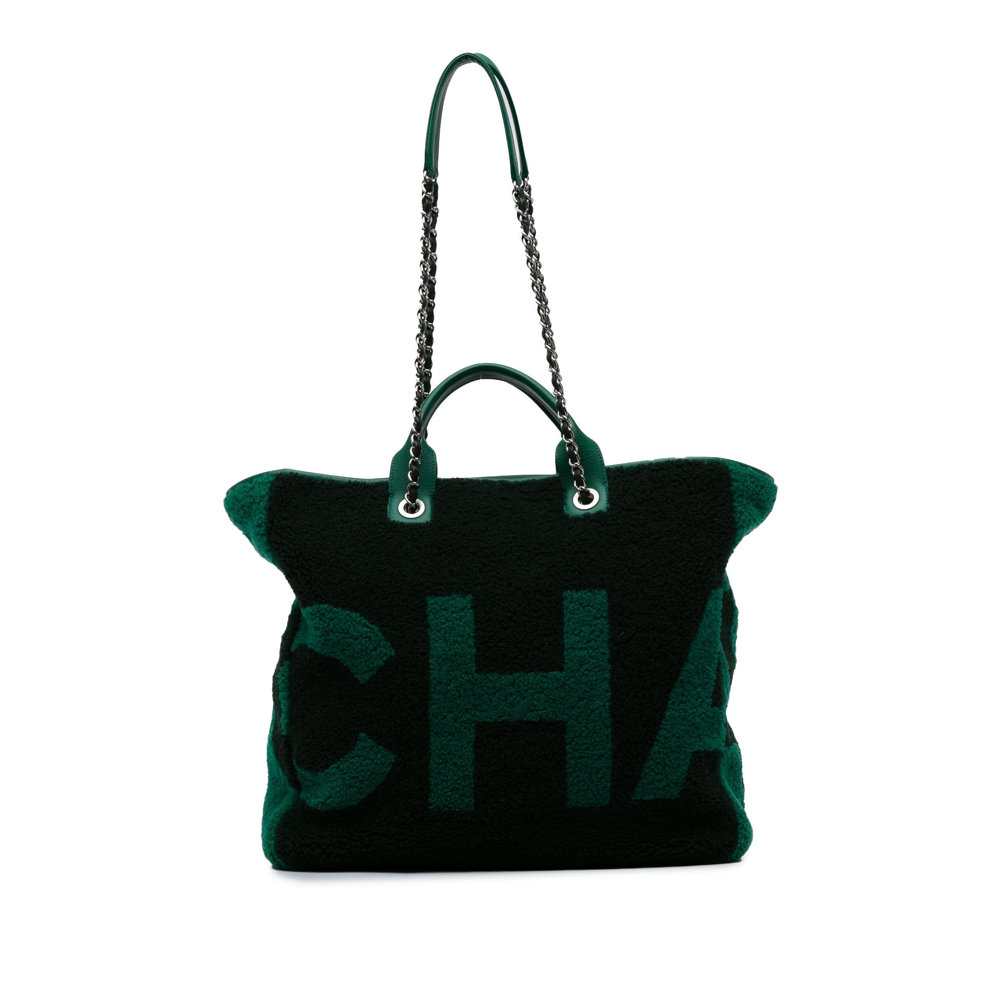 Chanel Medium Shearling and Calfskin Deauville Shopping Tote - image 1
