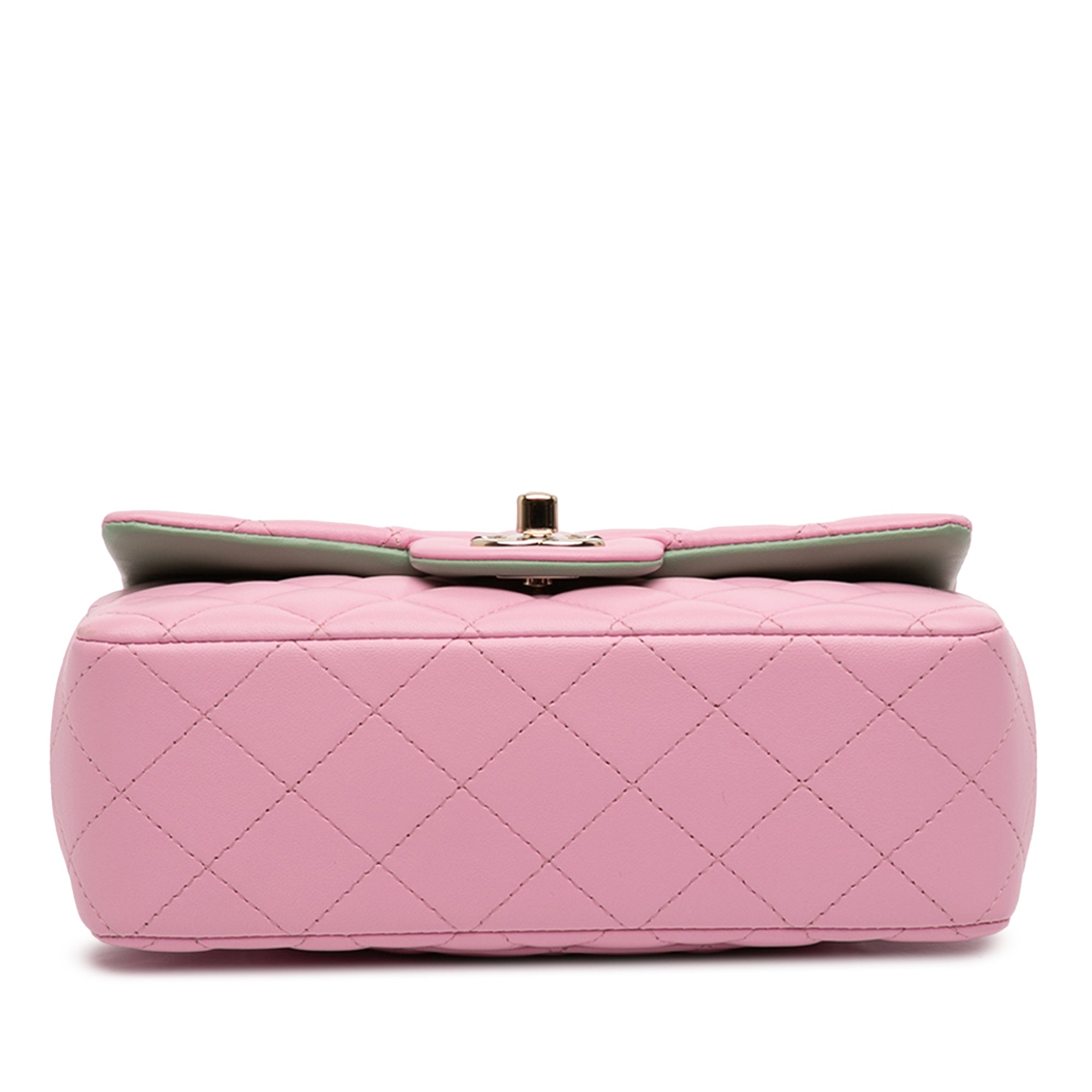 Chanel Mini Rectangular Bicolor Quilted Lambskin Top Handle Flap - image 3