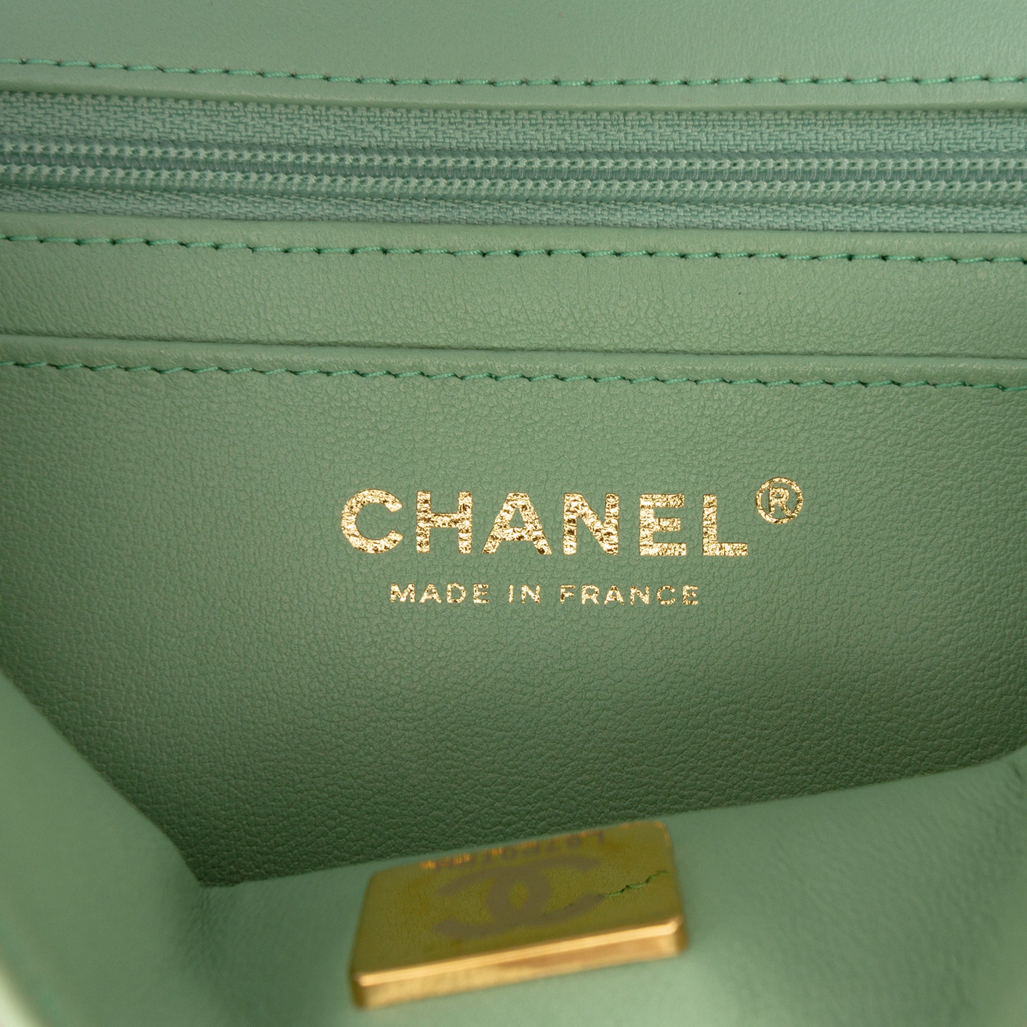 Chanel Mini Rectangular Bicolor Quilted Lambskin Top Handle Flap - image 5
