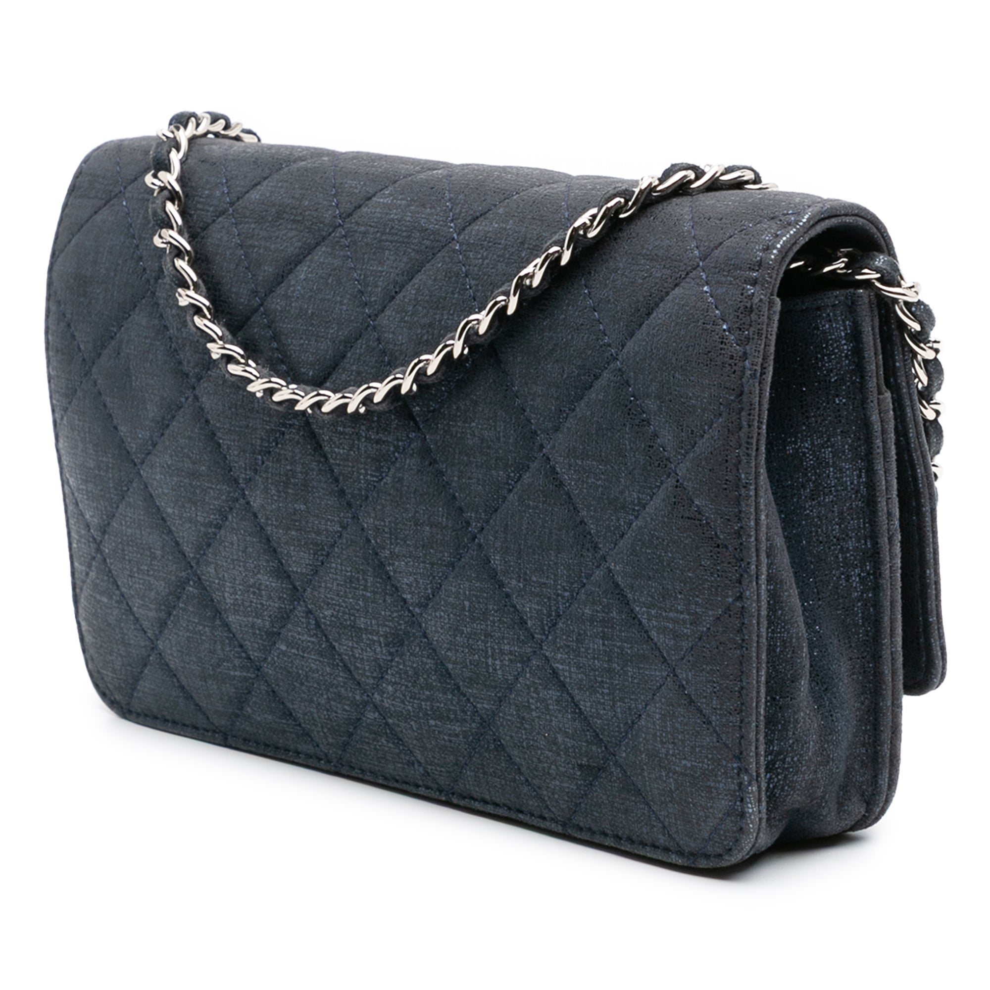Chanel CC Quilted Metallic Fabric Wallet On Chain - image 2