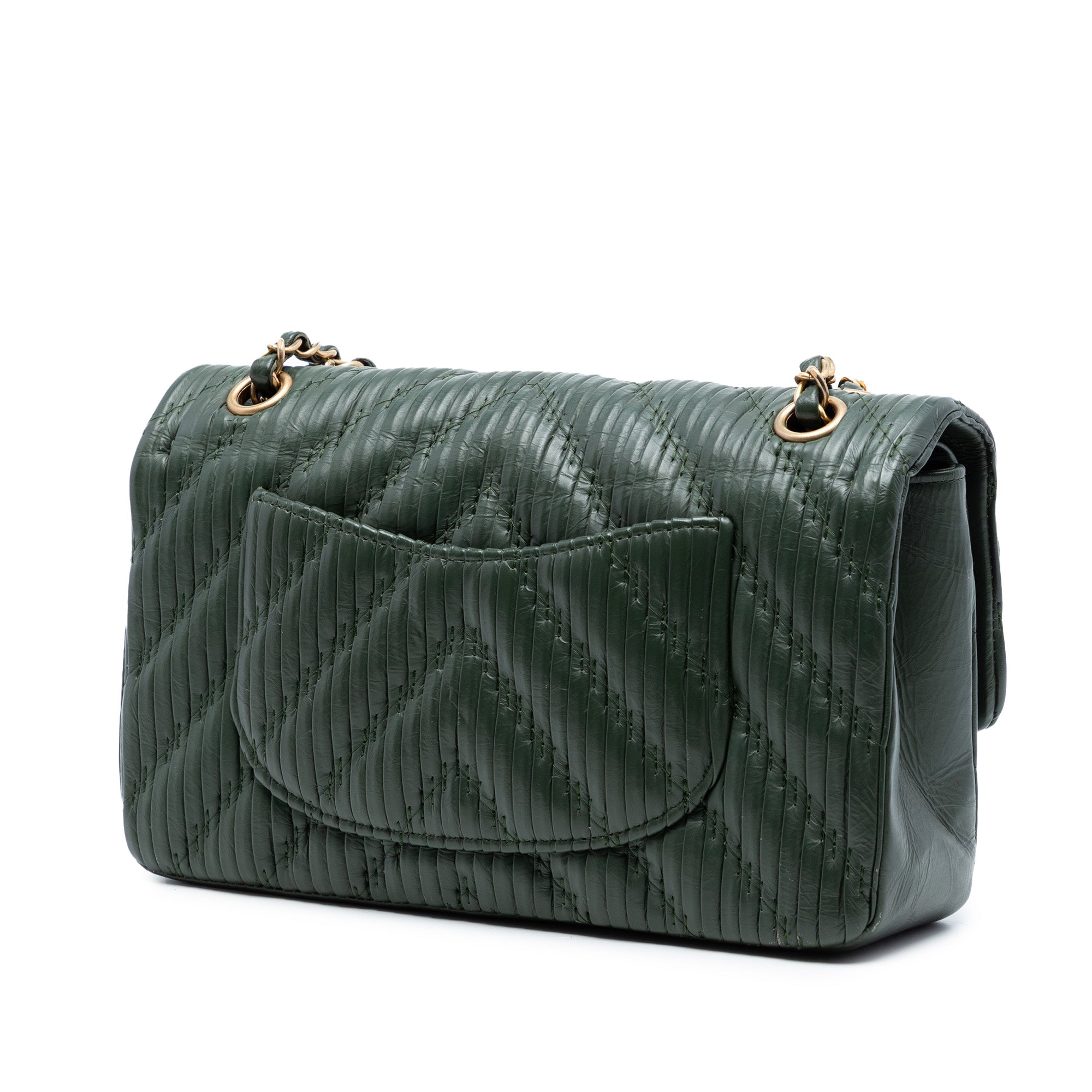 Chanel Medium Classic Chevron Calfskin Pleated Double Flap - image 2