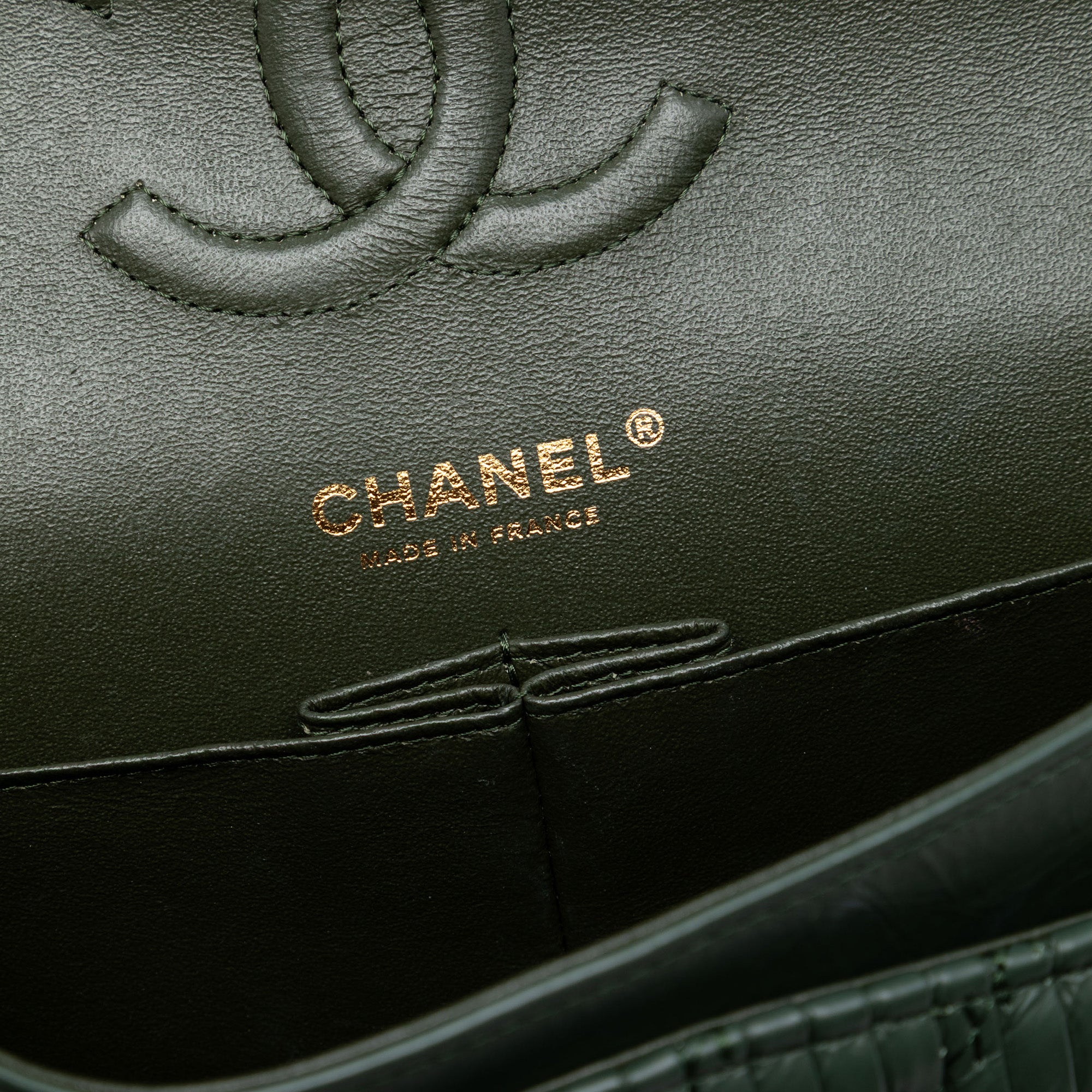 Chanel Medium Classic Chevron Calfskin Pleated Double Flap - image 5