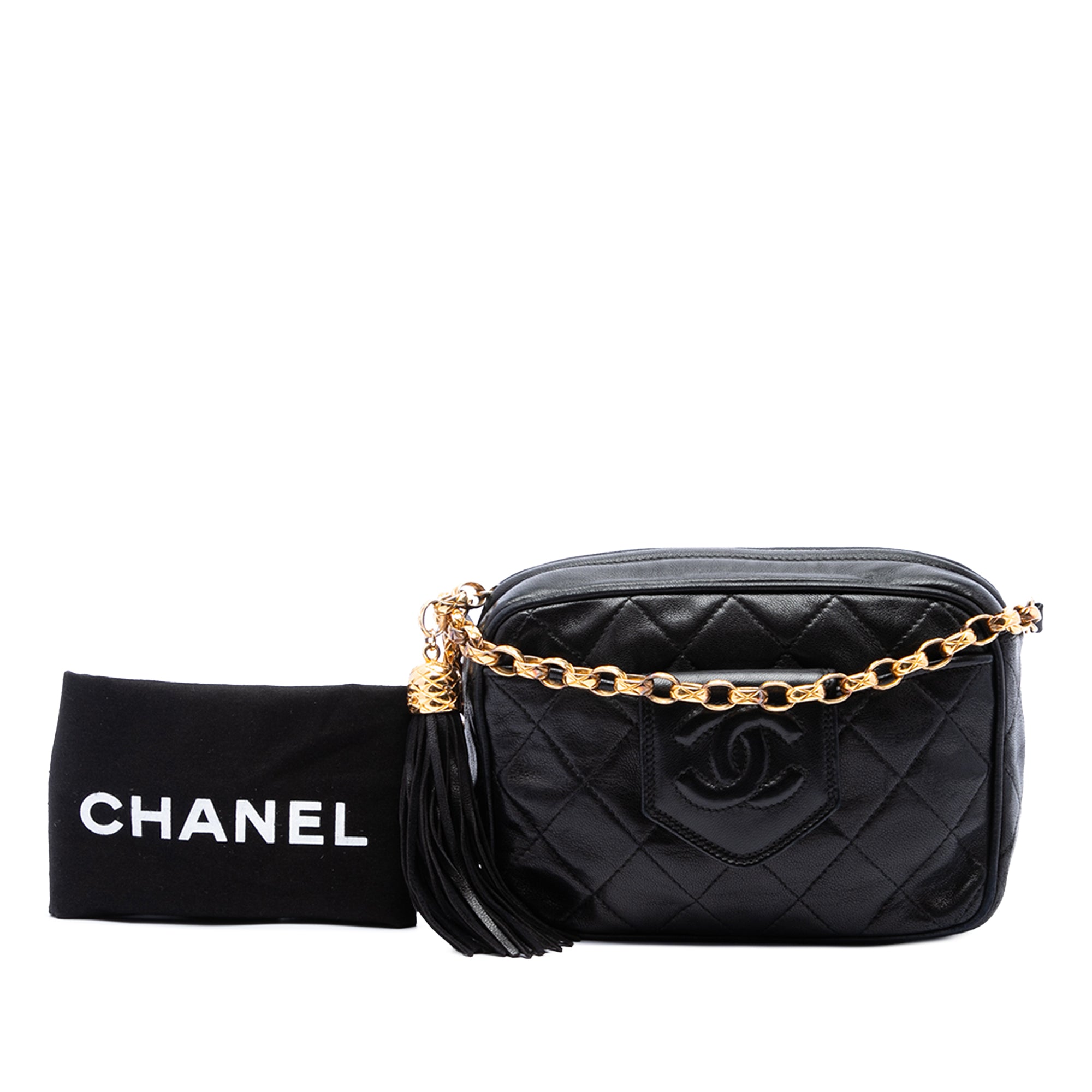 Chanel CC Quilted Lambskin Tassel Camera Bag - image 7