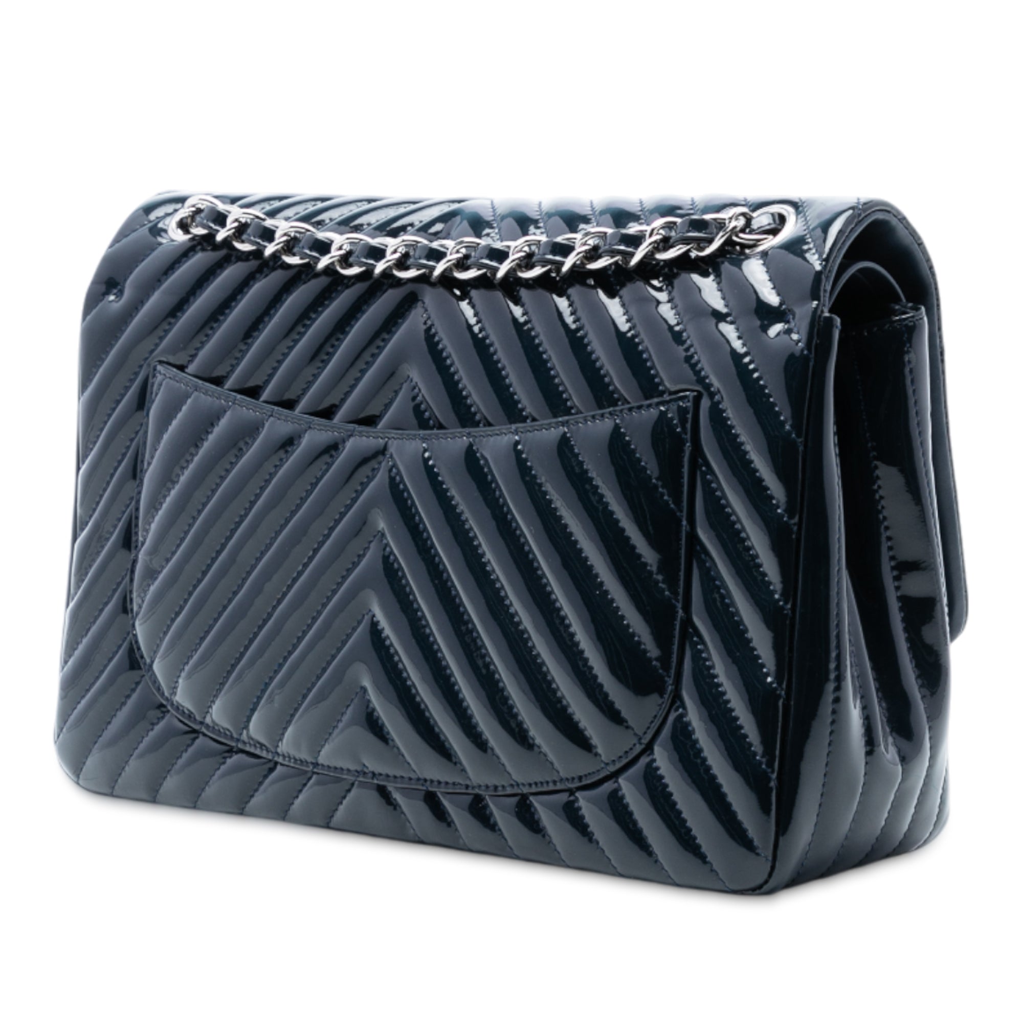 Chanel Jumbo Classic Chevron Patent Double Flap - image 2