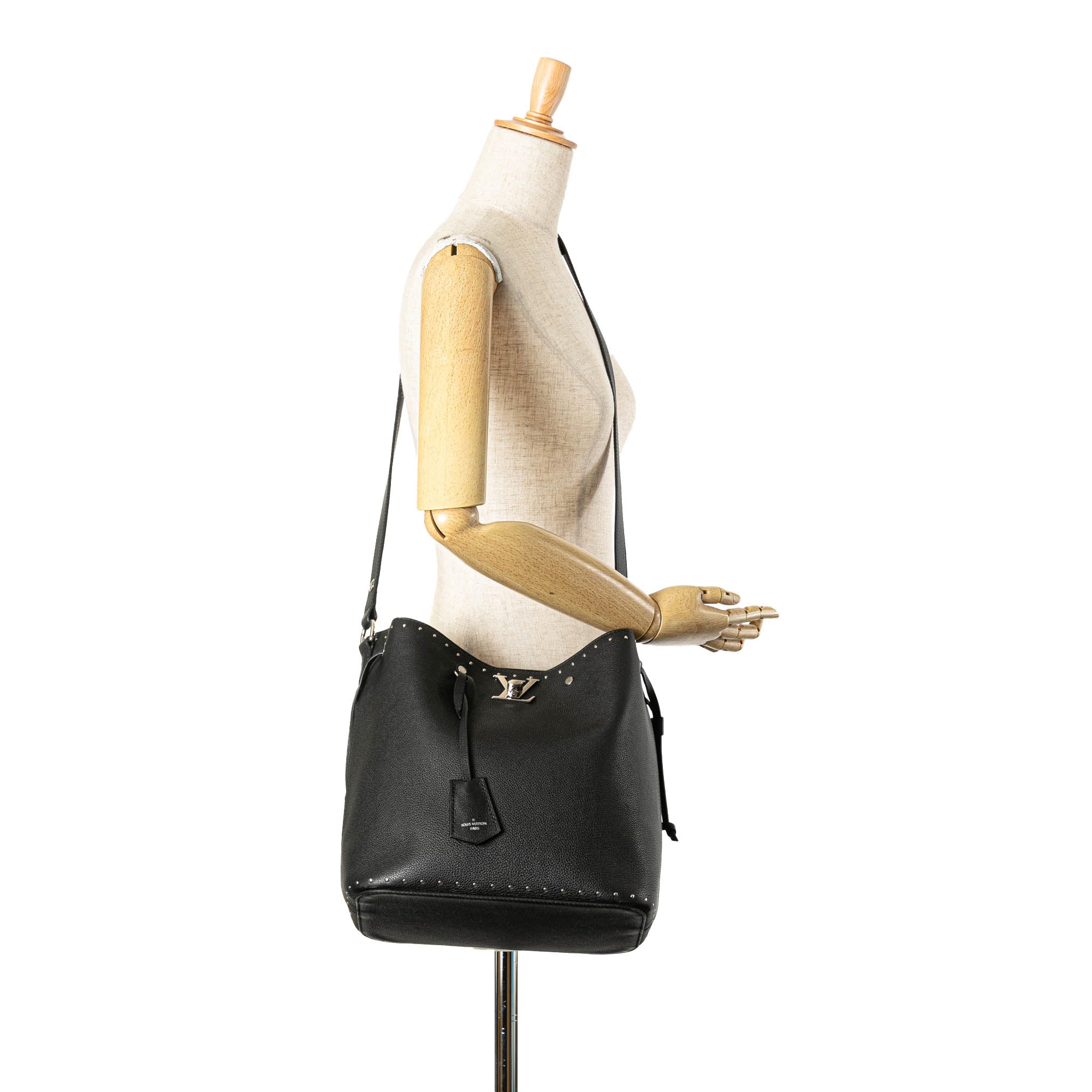 Louis Vuitton Studded Lock Me Bucket Bag - image 9