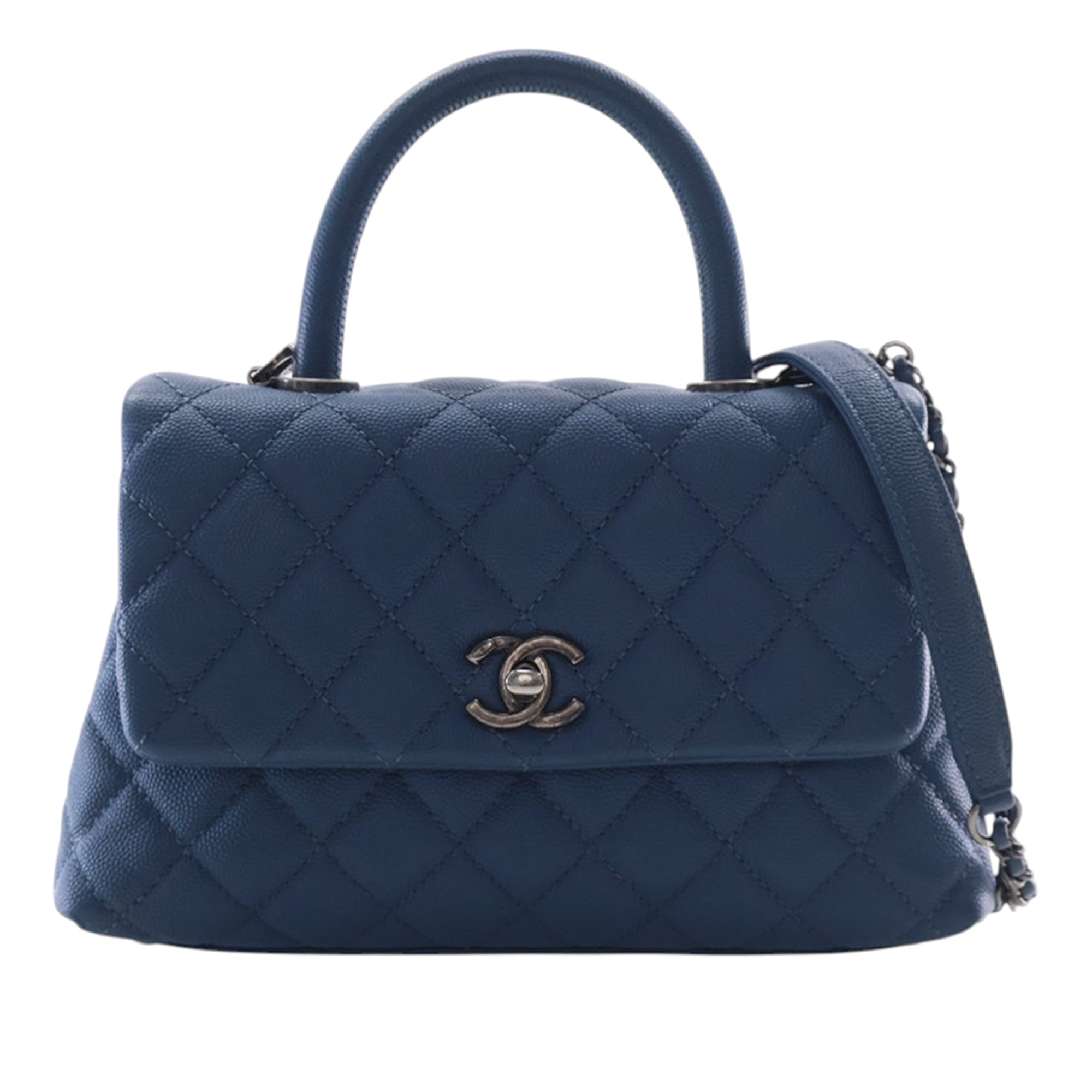 Chanel Mini Quilted Caviar Coco Top Handle Bag - image 1