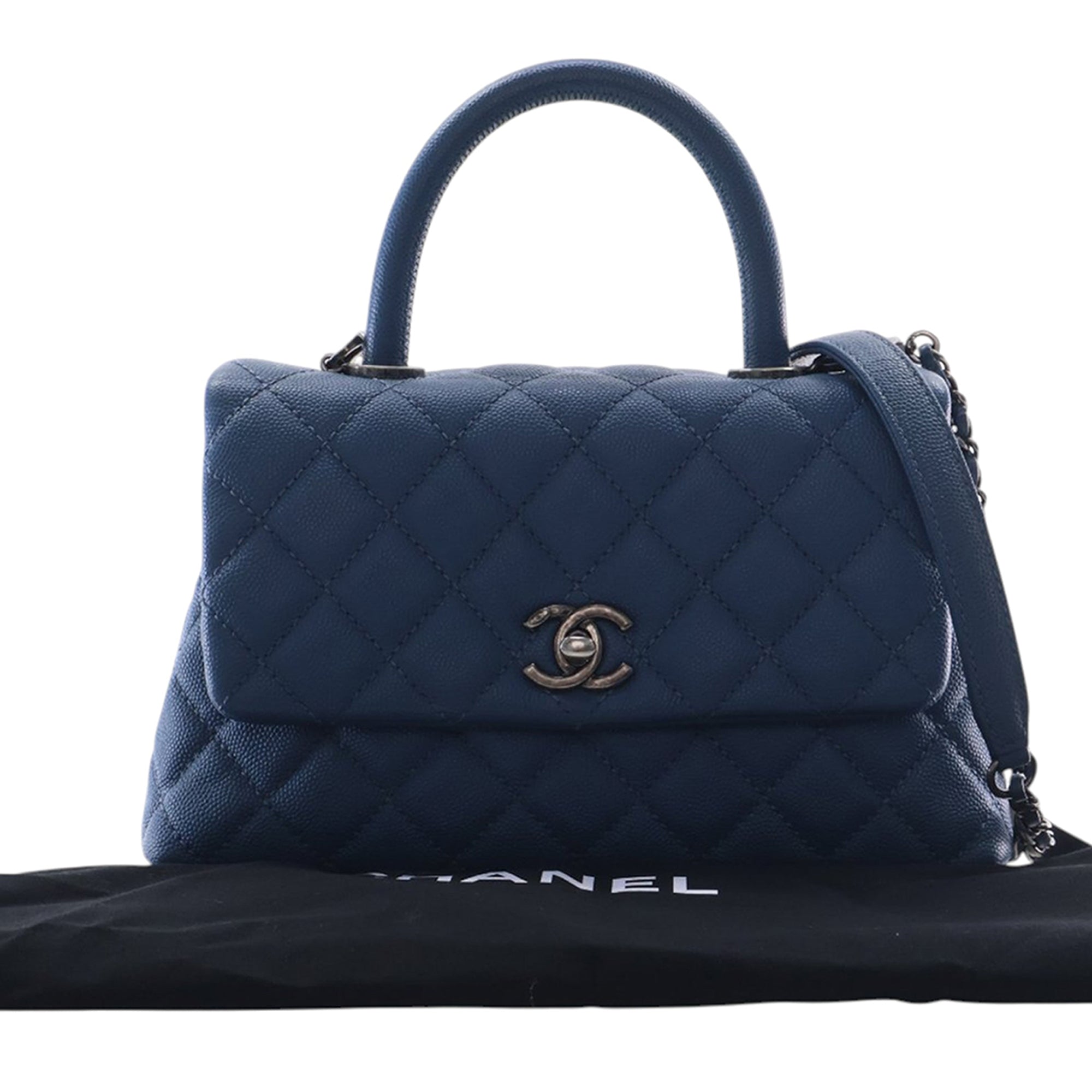 Chanel Mini Quilted Caviar Coco Top Handle Bag - image 15