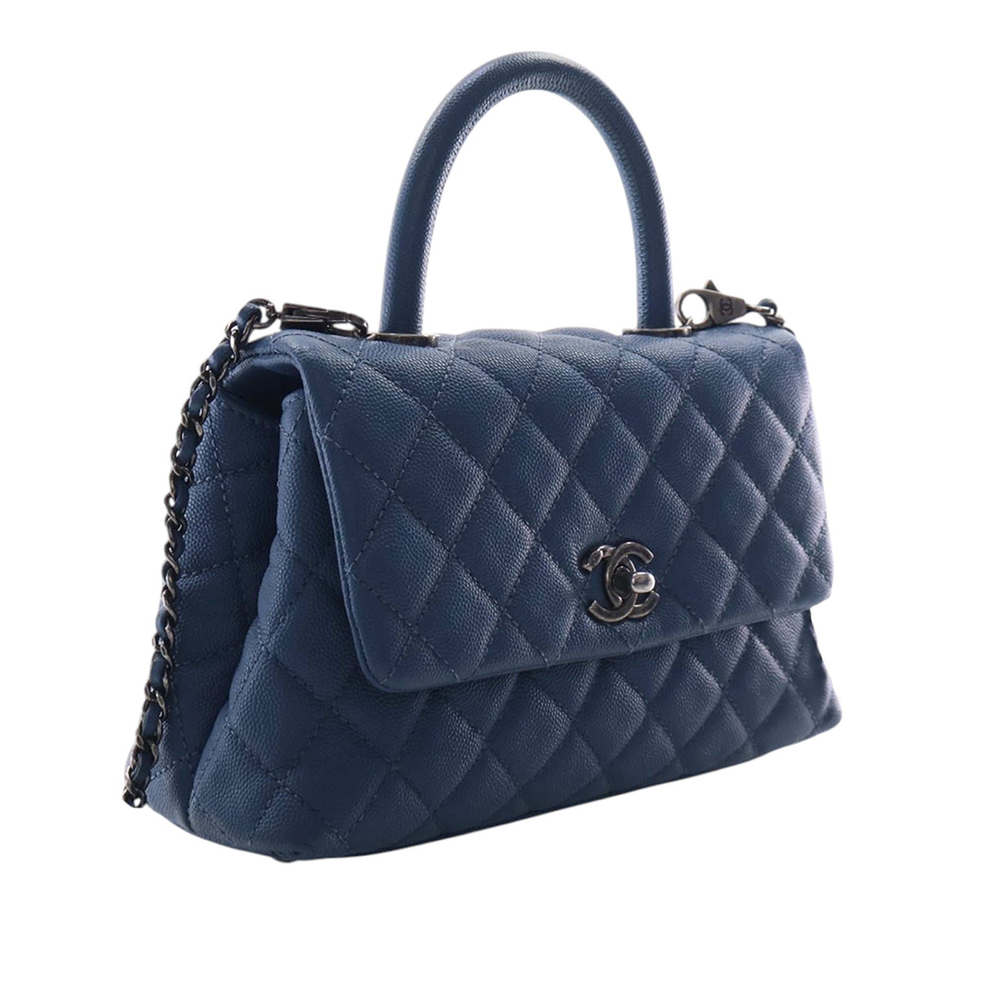 Chanel Mini Quilted Caviar Coco Top Handle Bag - image 2