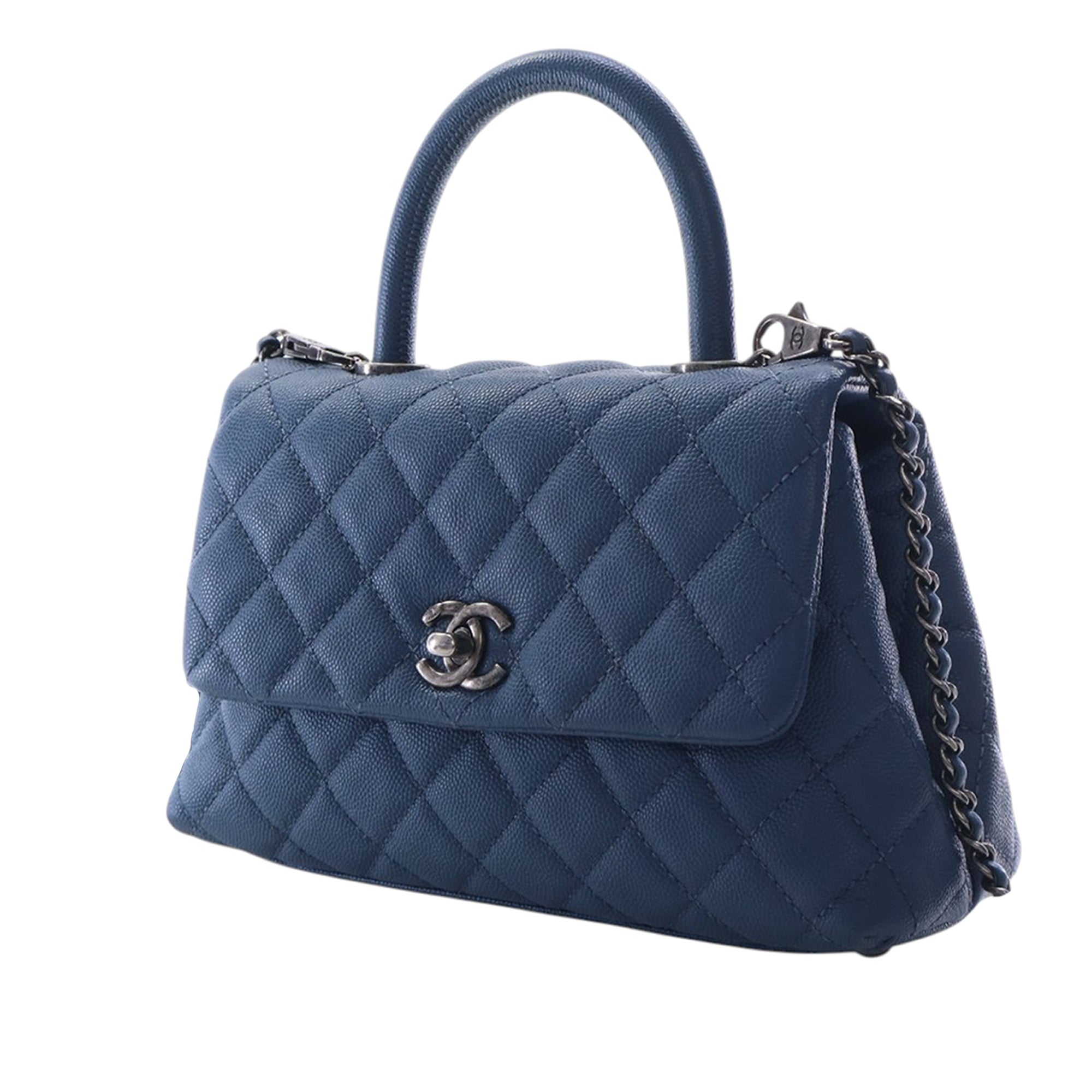 Chanel Mini Quilted Caviar Coco Top Handle Bag - image 3