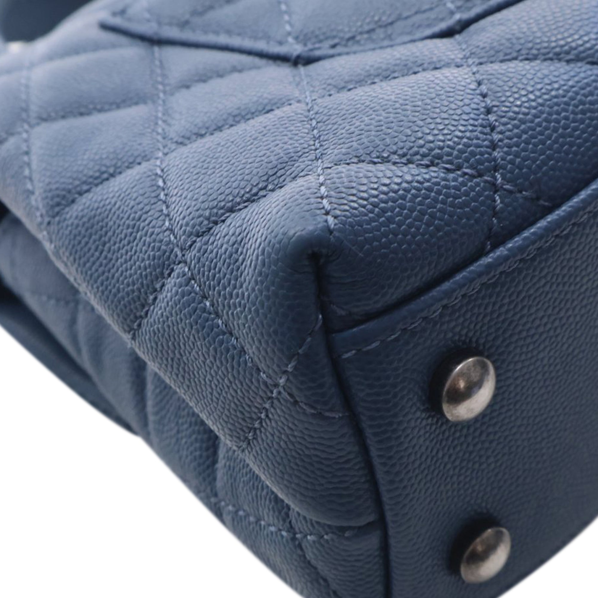 Chanel Mini Quilted Caviar Coco Top Handle Bag - image 9