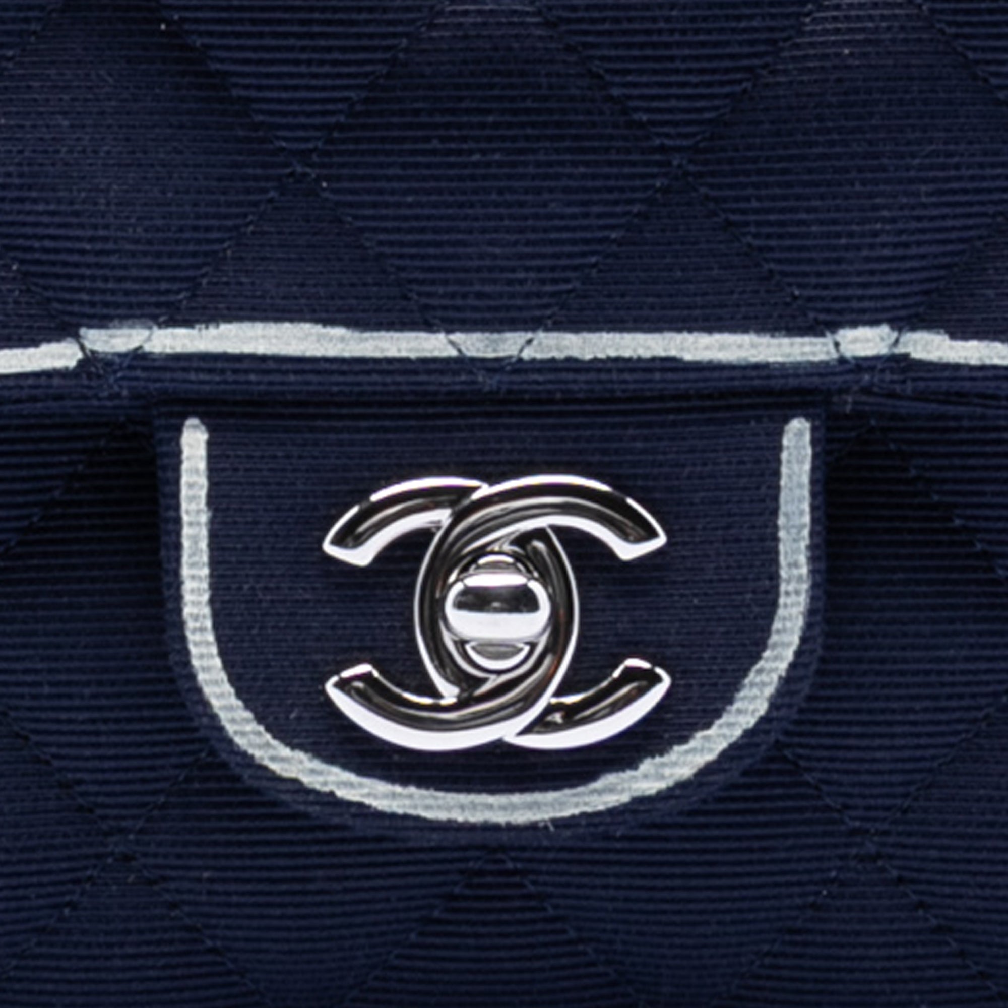 Chanel Medium Classic Printed Grosgrain Double Flap - image 6