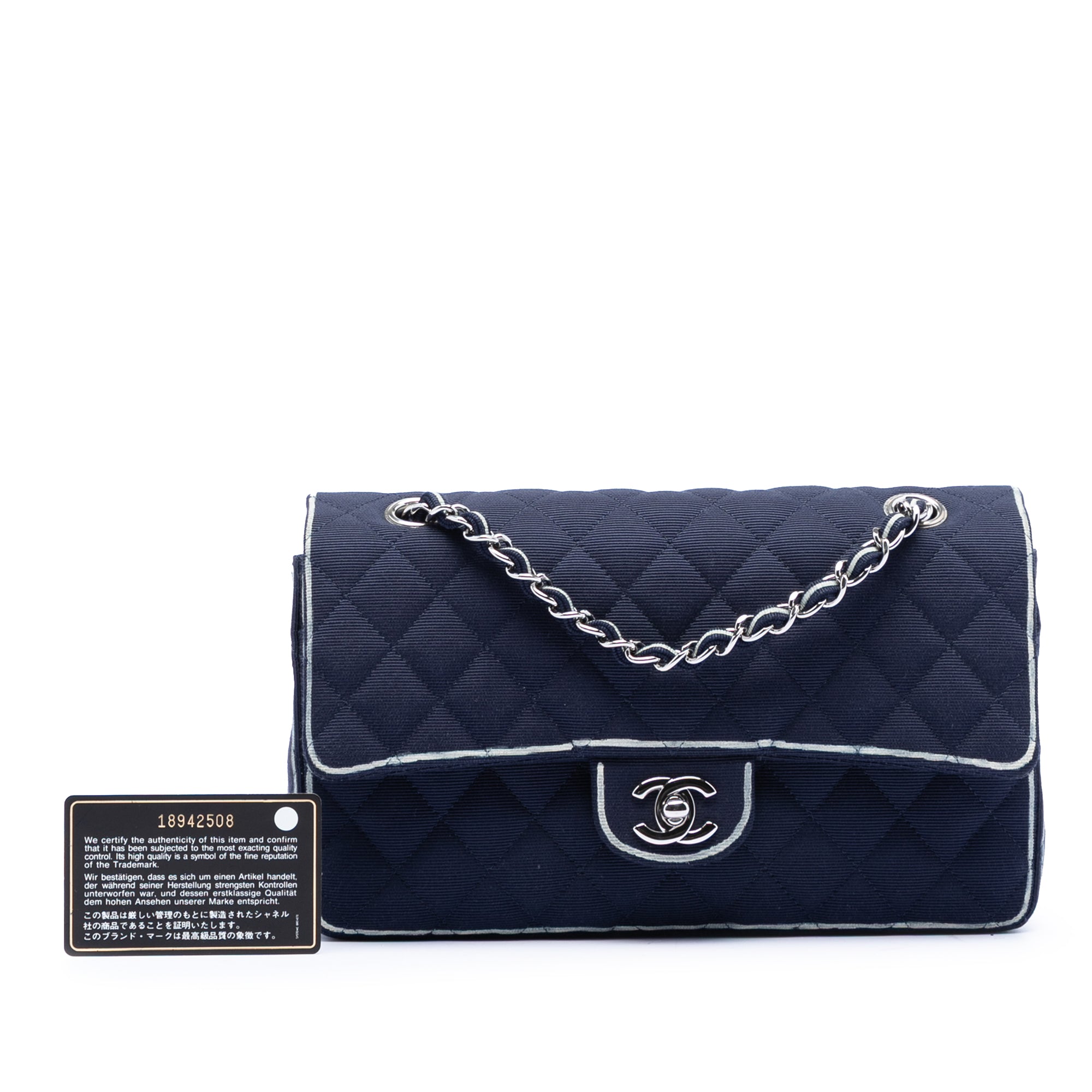 Chanel Medium Classic Printed Grosgrain Double Flap - image 9
