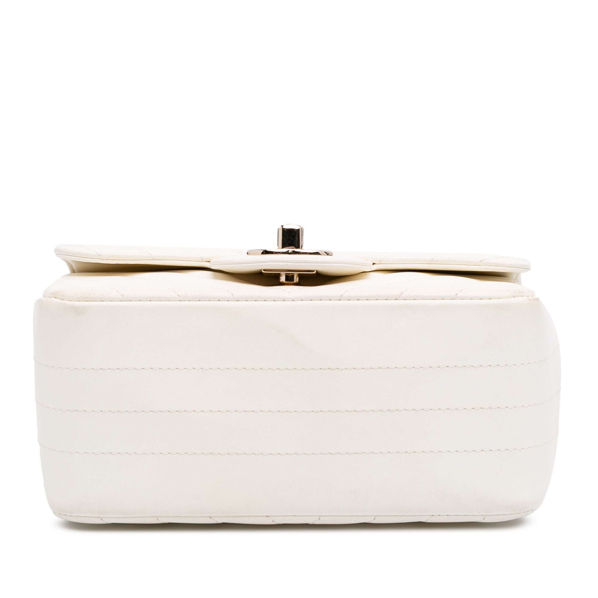 Chanel Mini Square Classic Chevron Lambskin Single Flap - image 3