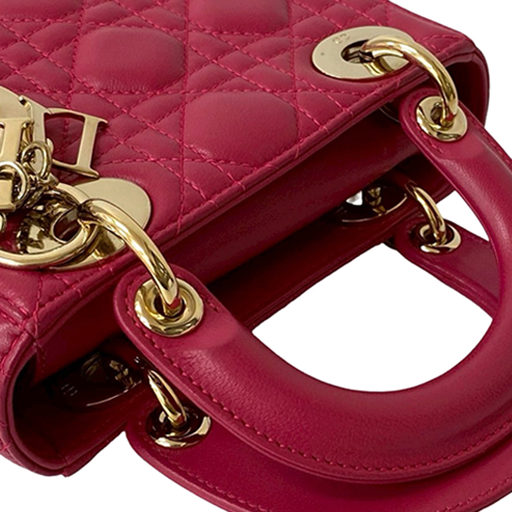 Dior Mini Lambskin Cannage Lady Dior - image 9