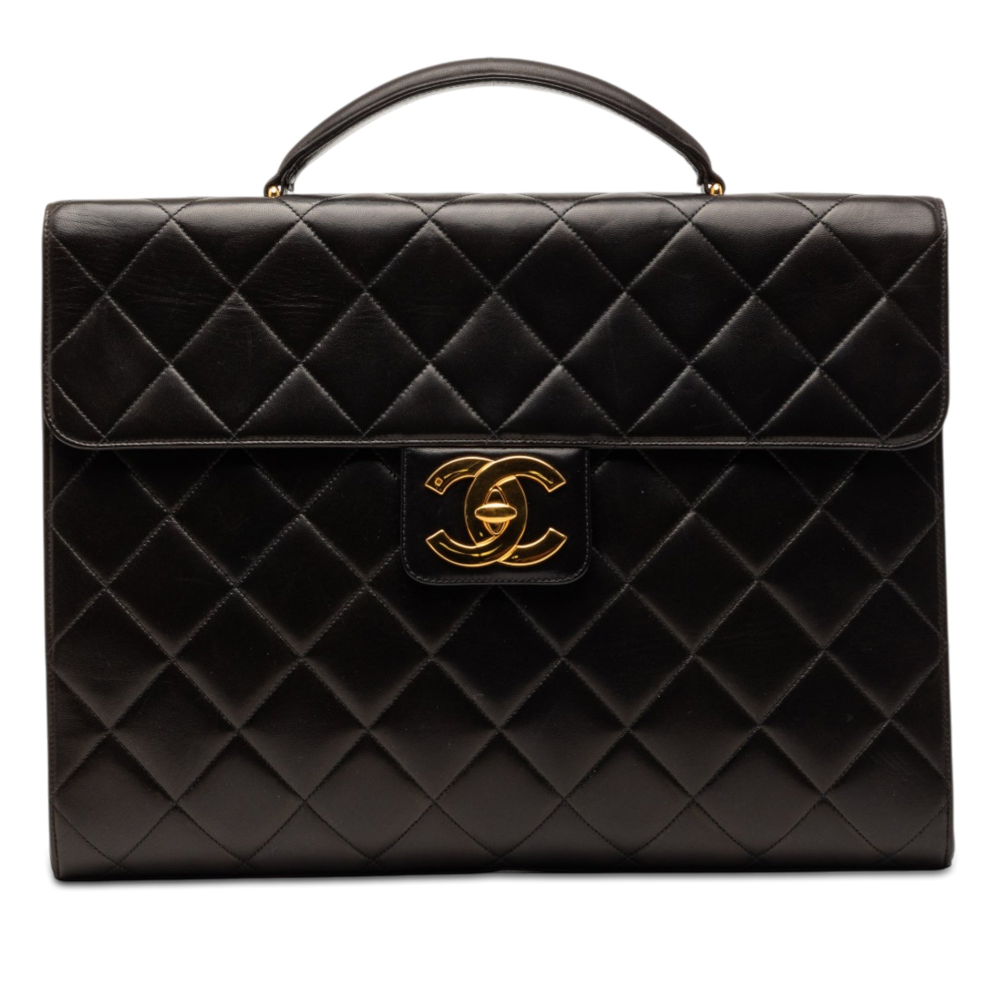 Chanel CC Quilted Lambskin Flap Briefcase - image 1