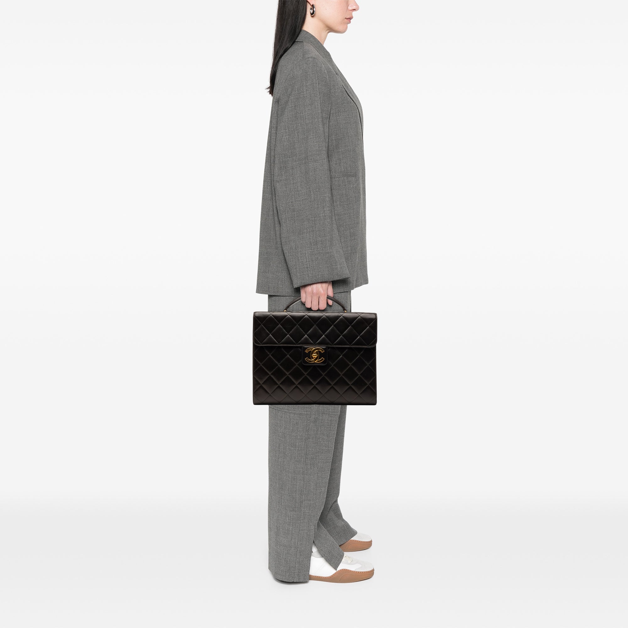 Chanel CC Quilted Lambskin Flap Briefcase - image 7