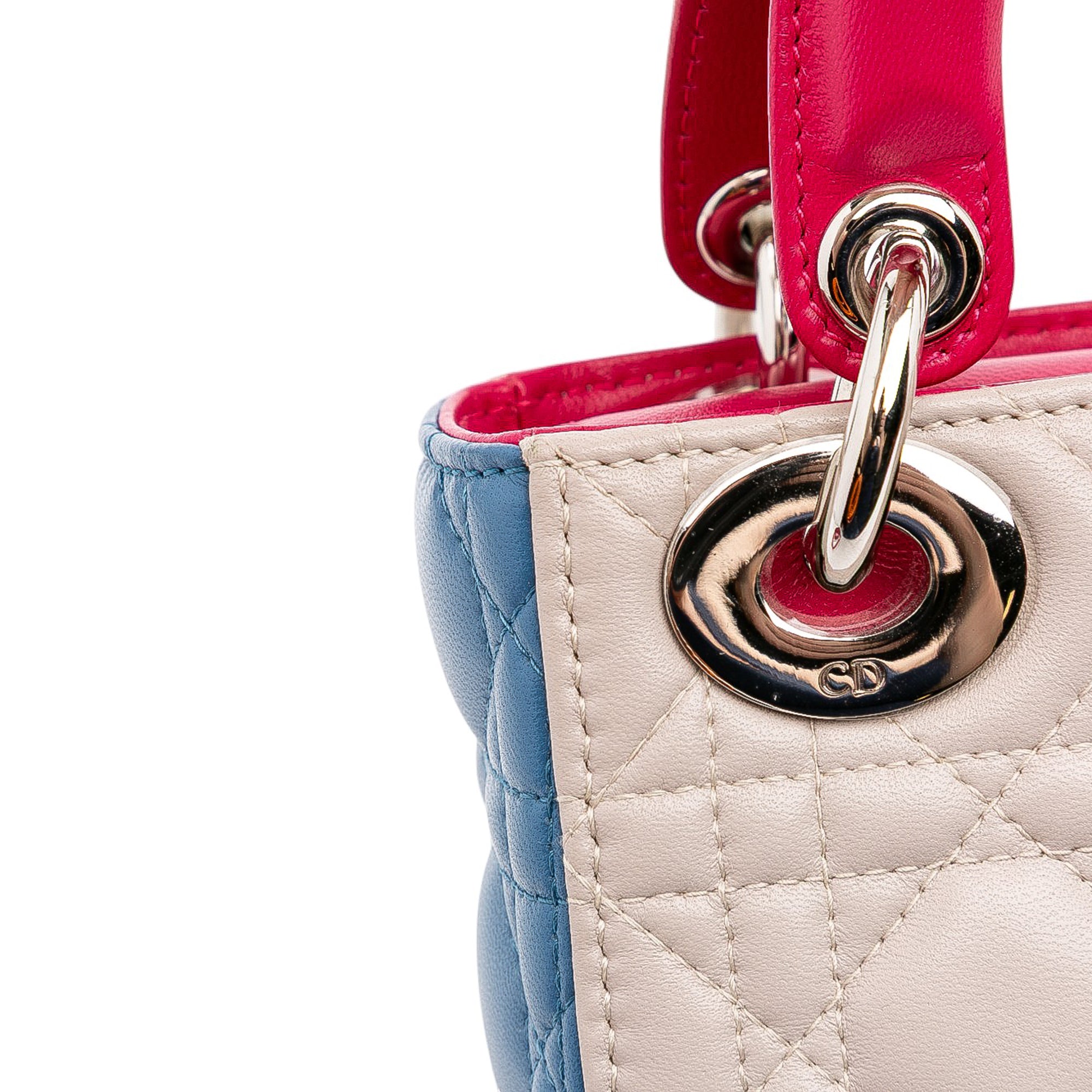 Dior Mini Tricolor Lambskin Cannage Lady Dior - image 10