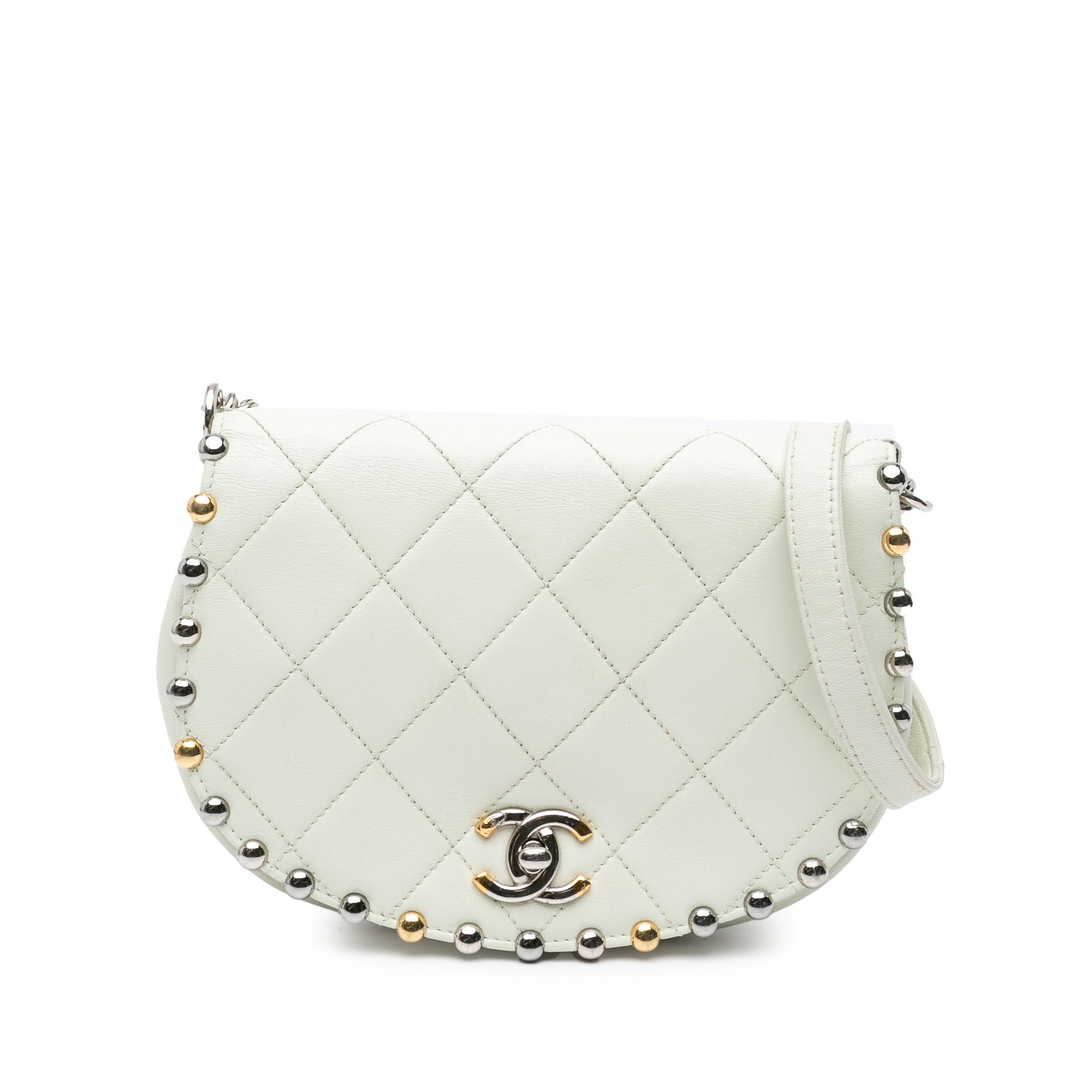 Chanel Small Quilted Lambskin Studded Bubble Flap - image 1