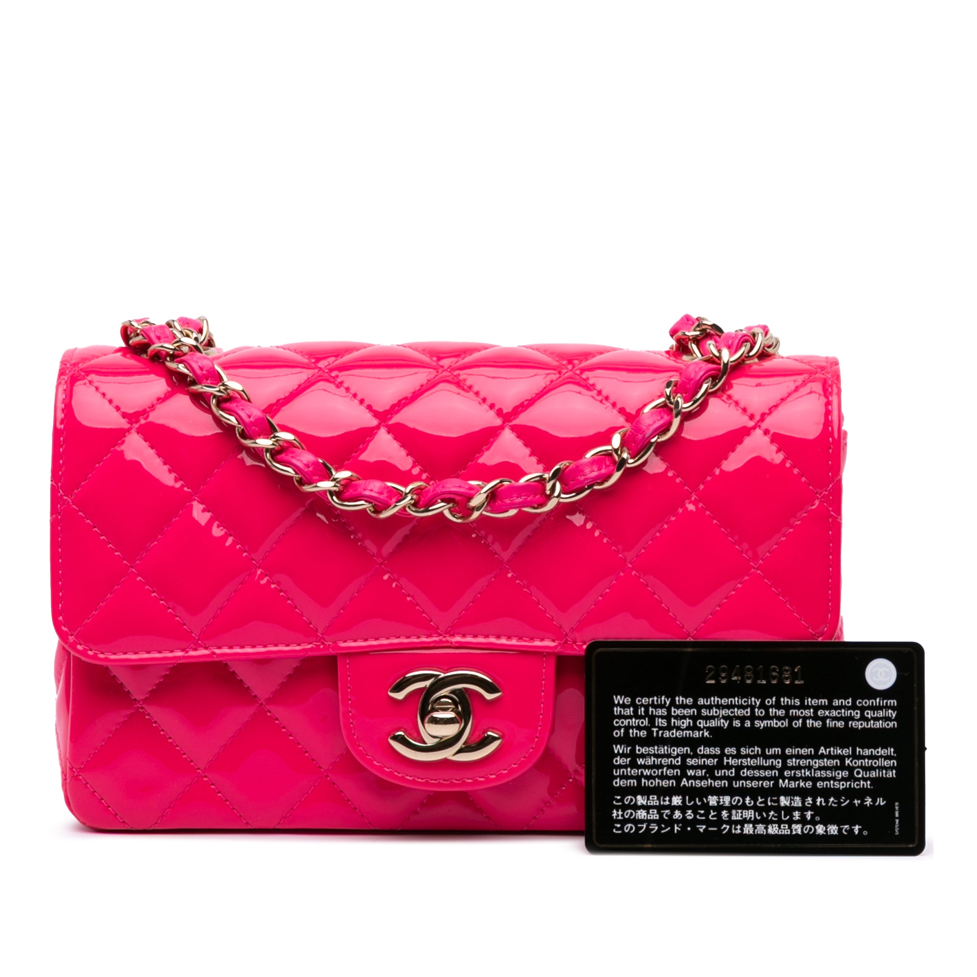 Chanel Mini Rectangular Classic Patent Single Flap - image 9
