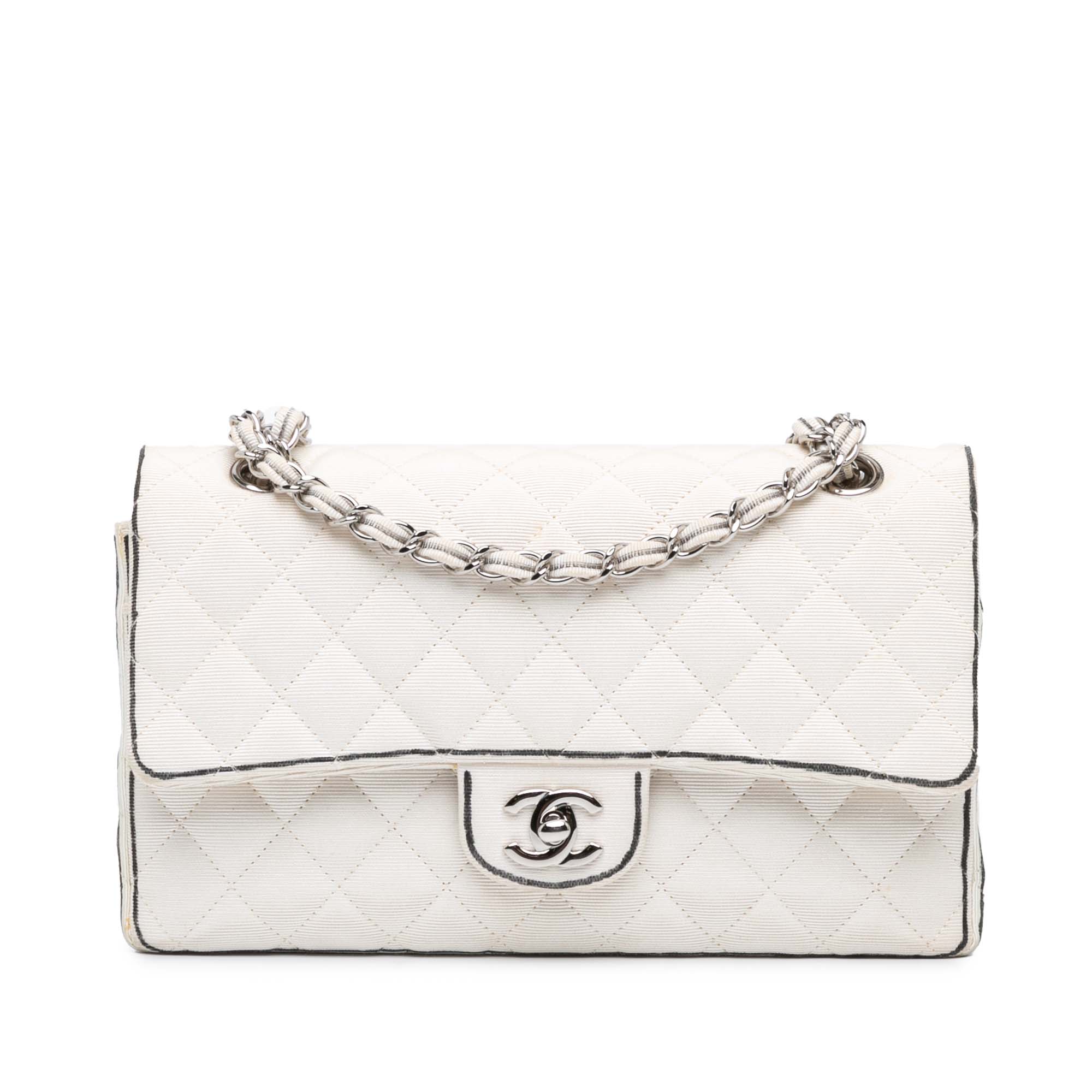 Chanel Medium Classic Printed Grosgrain Double Flap - image 1