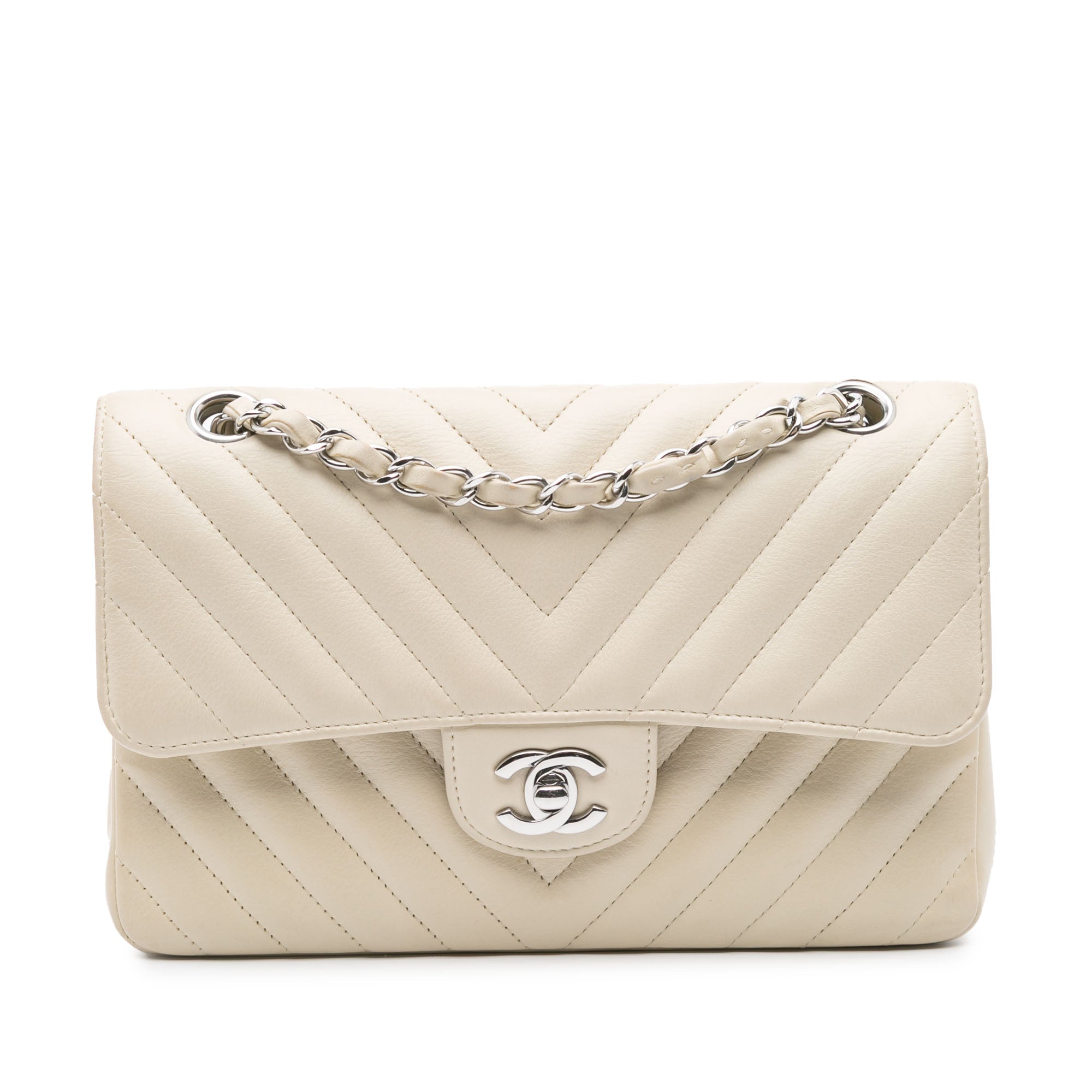 Chanel Small Classic Chevron Lambskin Double Flap - image 1