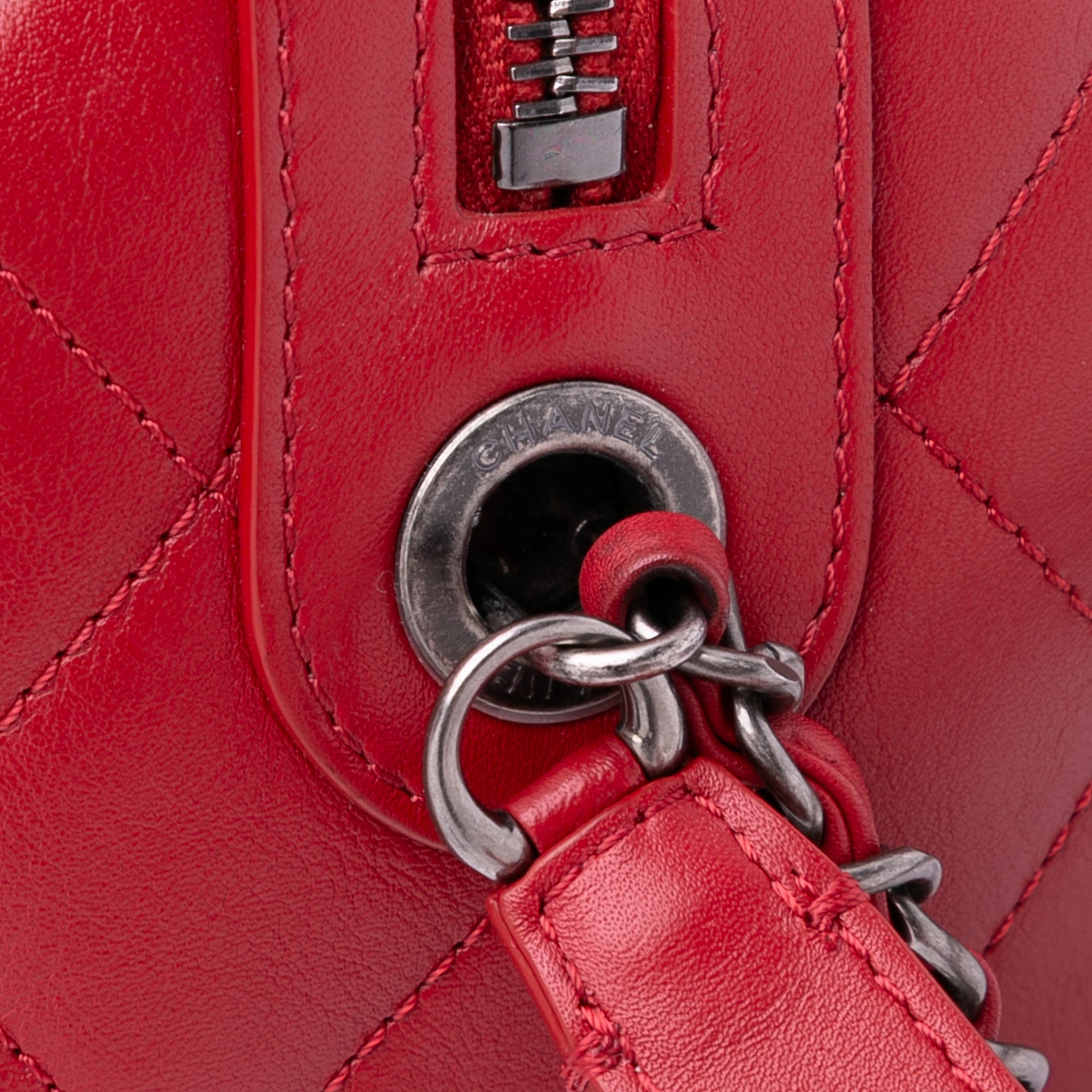 Chanel Calfskin Signature Chain Signe Bowling Bag - image 10