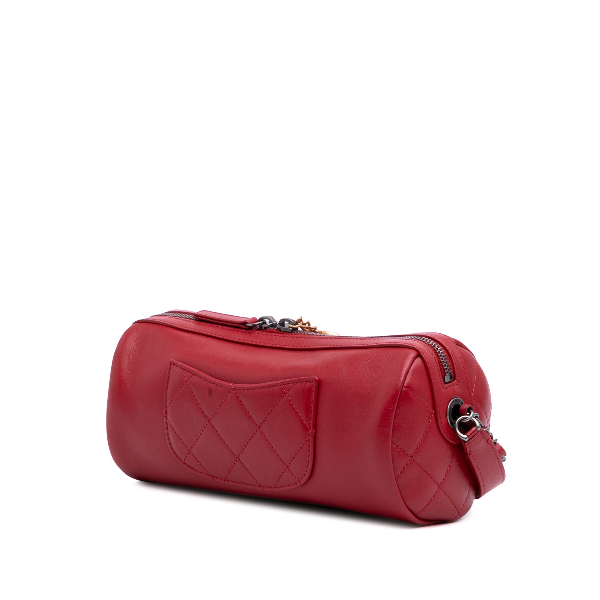 Chanel Calfskin Signature Chain Signe Bowling Bag - image 2