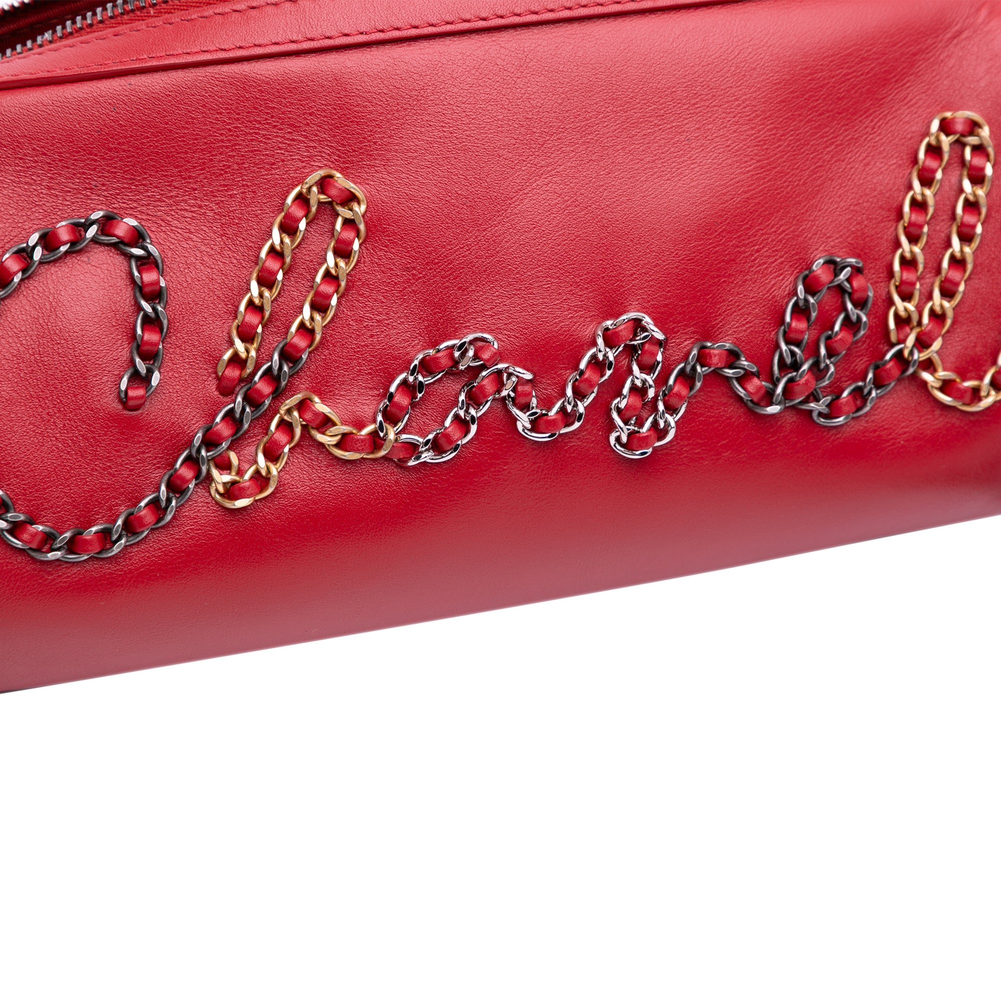 Chanel Calfskin Signature Chain Signe Bowling Bag - image 7