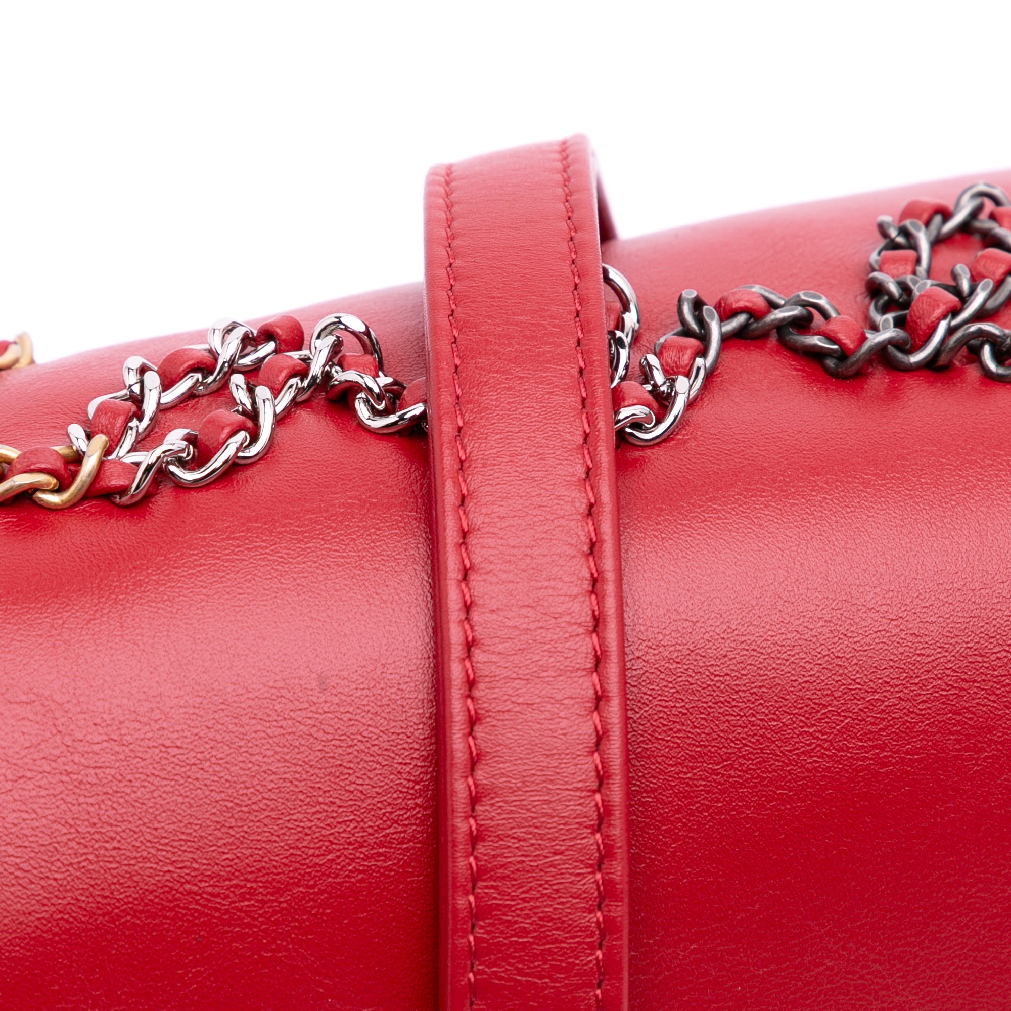 Chanel Calfskin Signature Chain Signe Bowling Bag - image 9