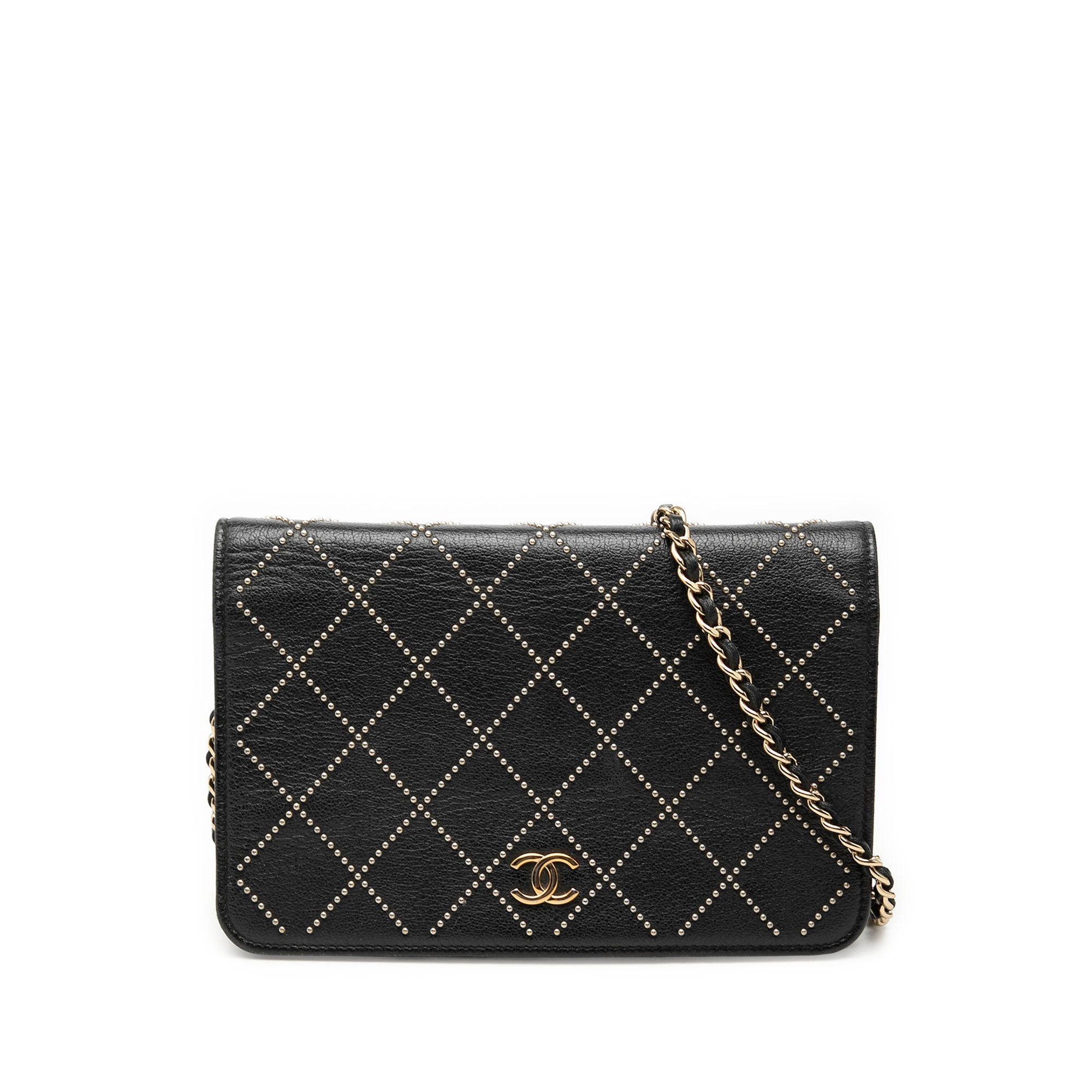 Chanel CC Studded Lambskin Crystal Wallet On Chain - image 1