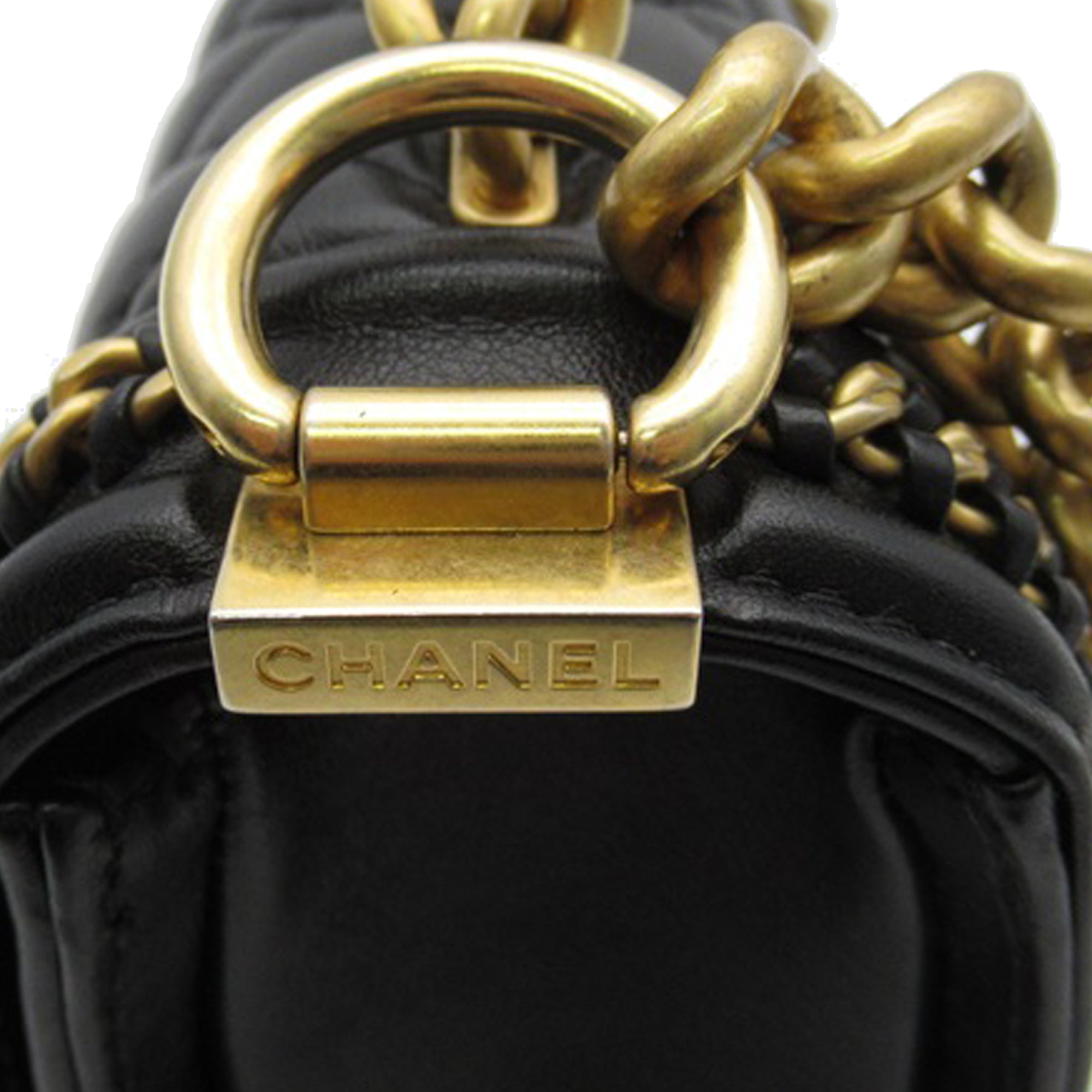 Chanel Small Quilted Lambskin Chain Around Boy Top Handle Flap - image 8