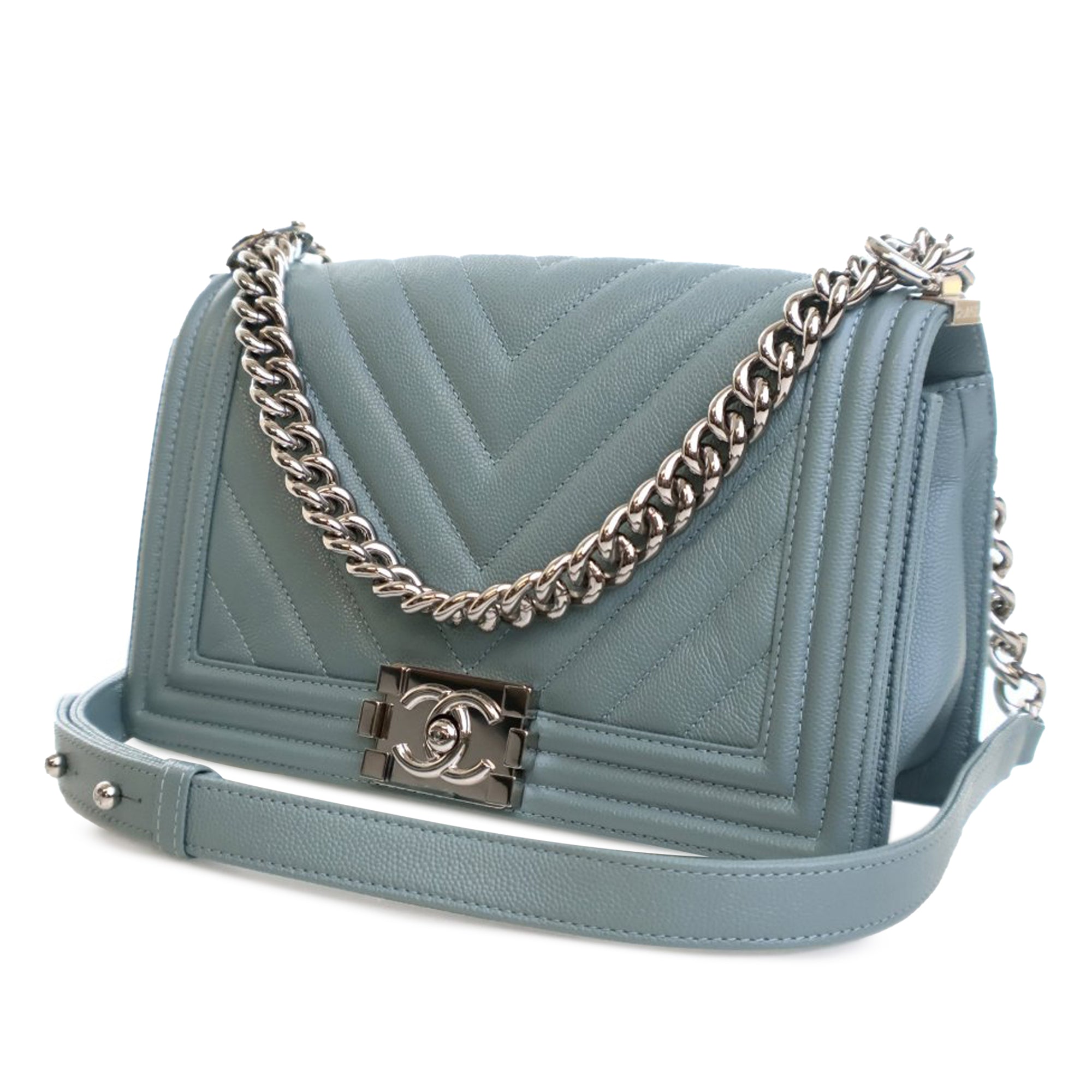 Chanel Old Medium Chevron Caviar Boy Flap - image 2