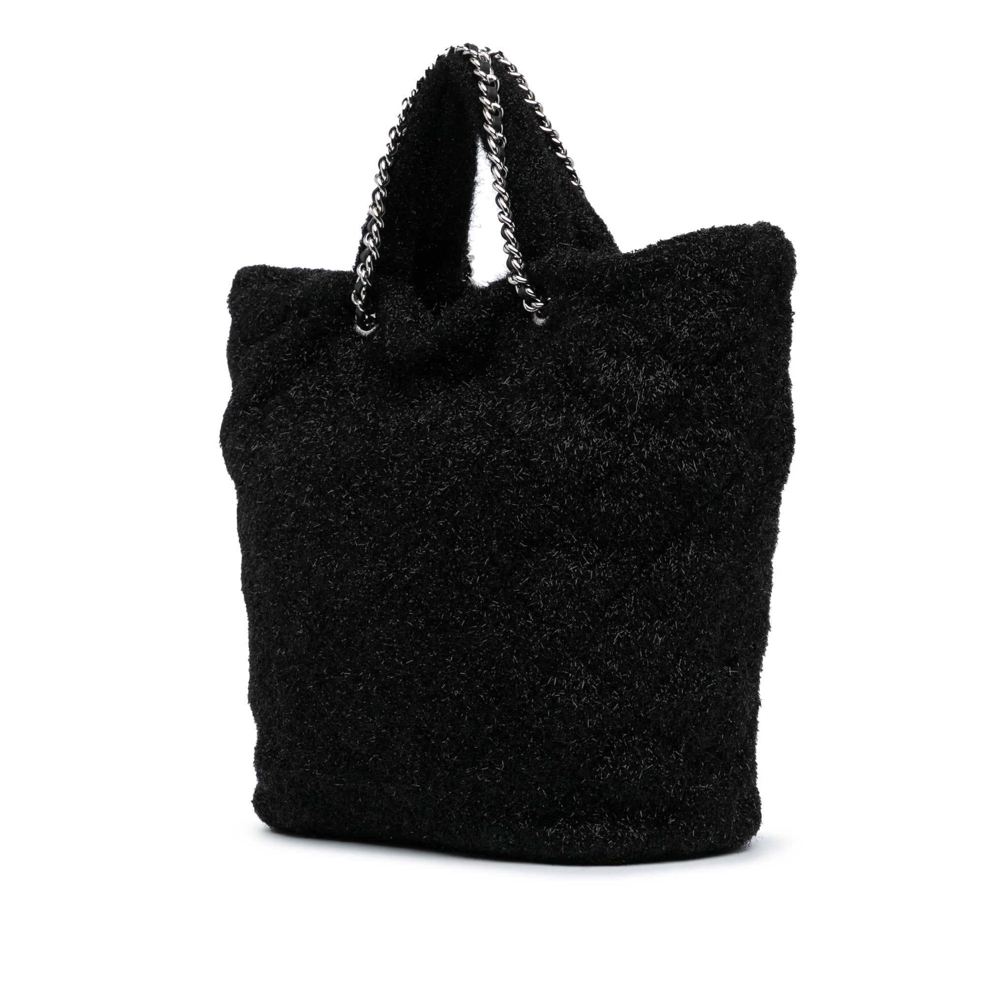 Chanel Large Quilted Knit Pluto Glitter Satchel - image 2