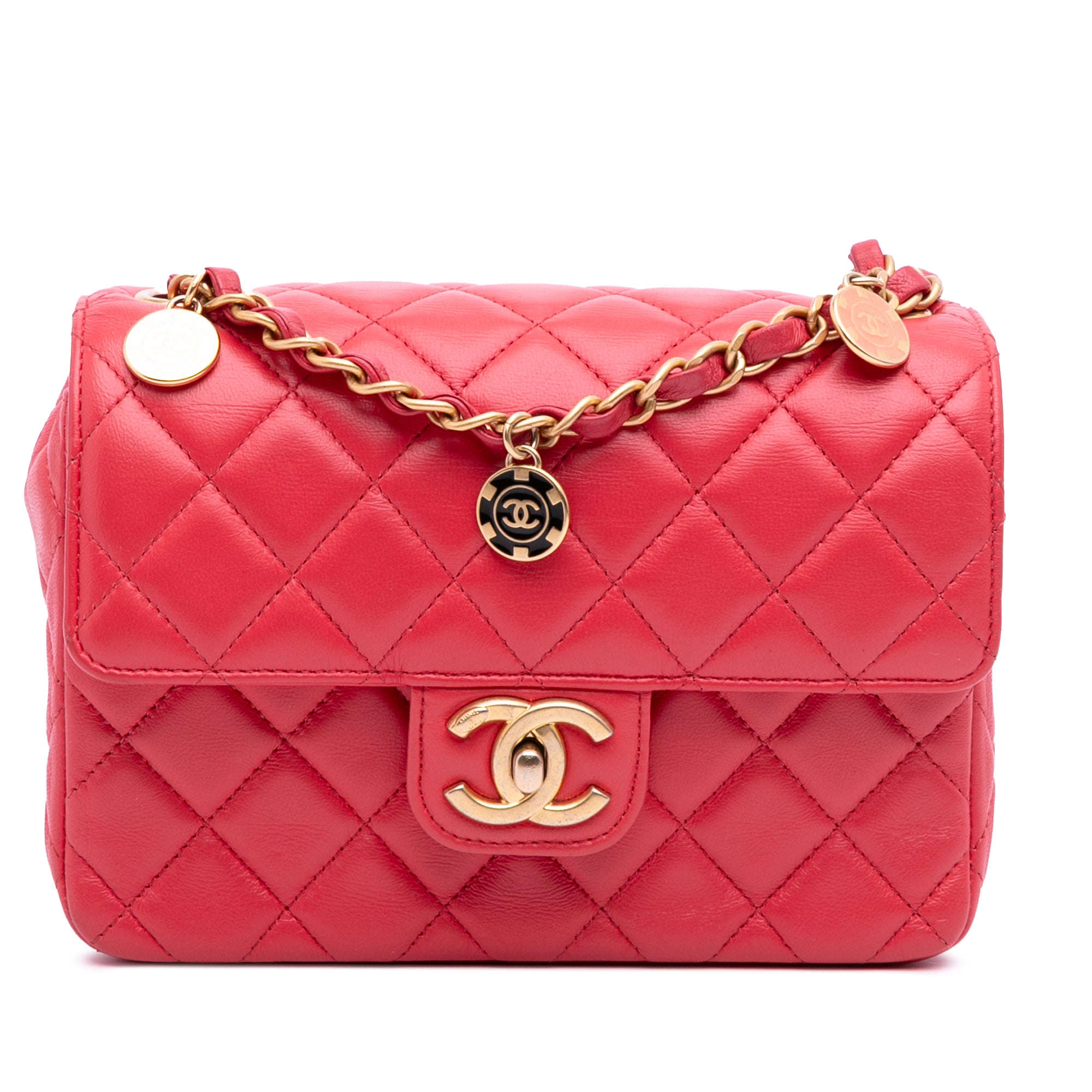 Chanel Quilted Lambskin Casino Royale Charms Single Flap - image 1