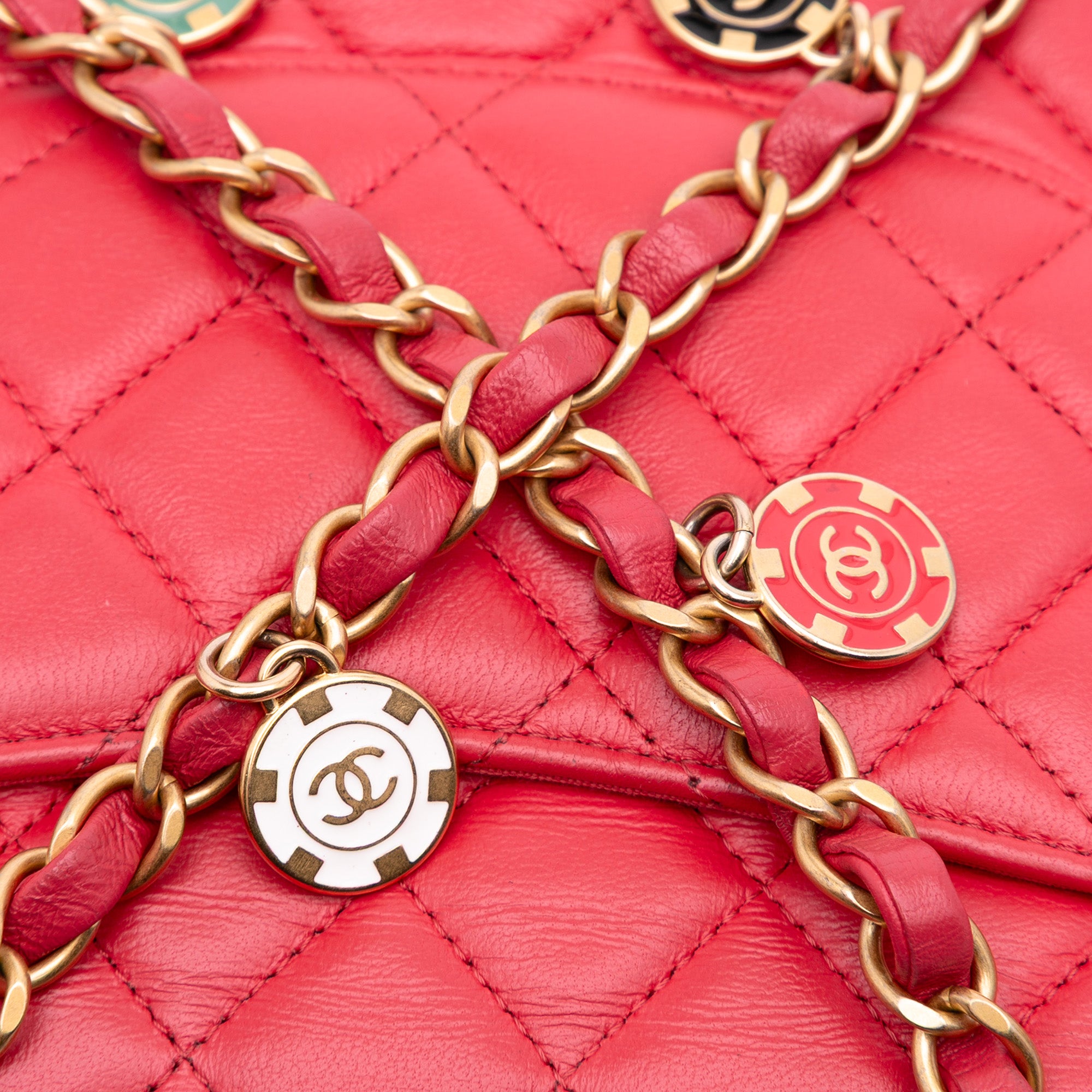 Chanel Quilted Lambskin Casino Royale Charms Single Flap - image 10