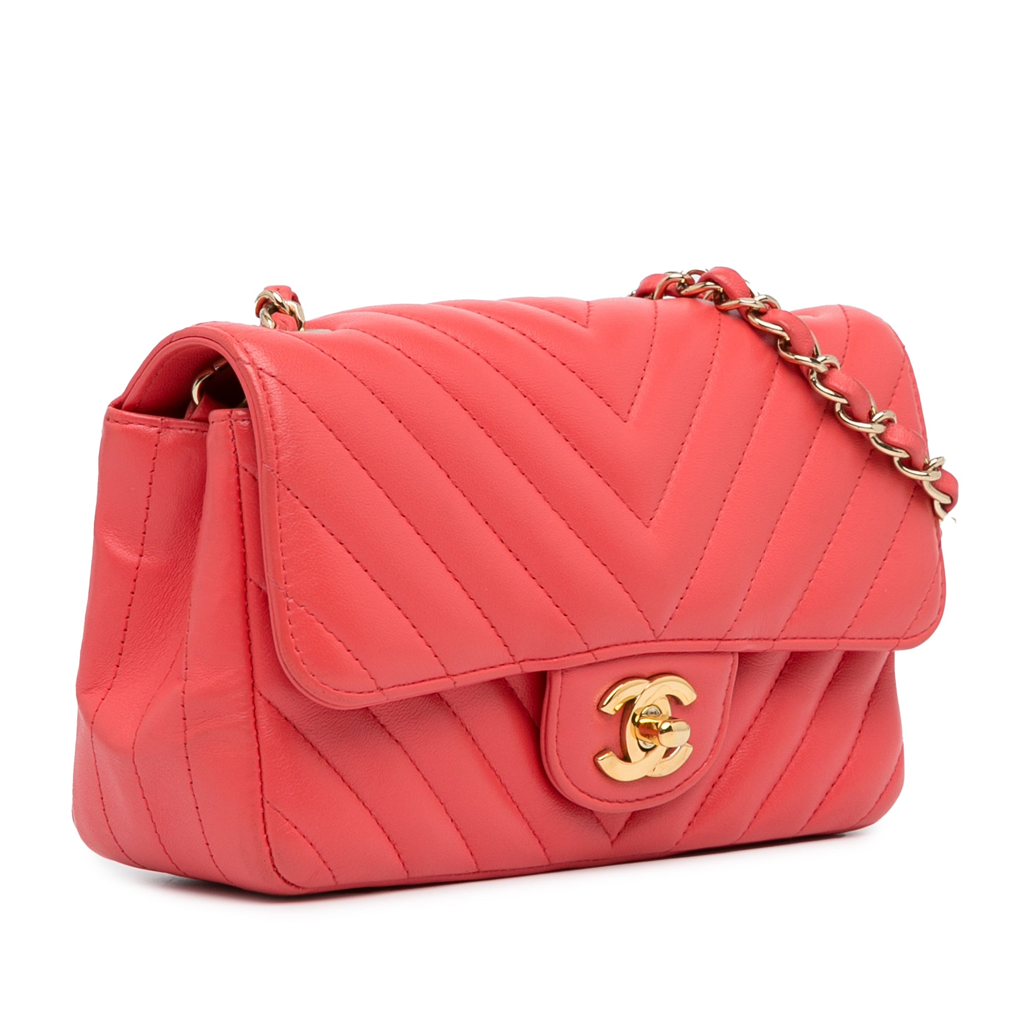 Chanel Mini Rectangular Classic Chevron Lambskin Single Flap - image 2
