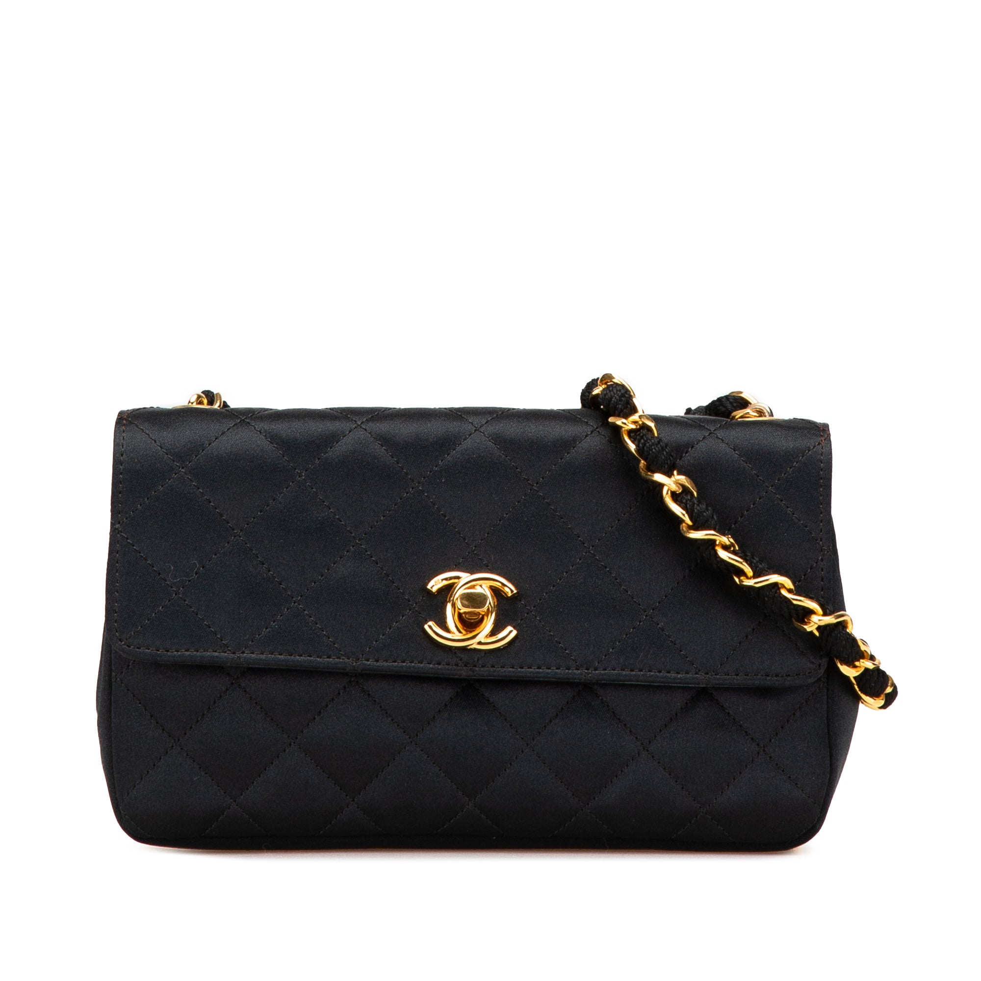 Chanel Mini Rectangular CC Quilted Satin Flap - image 1
