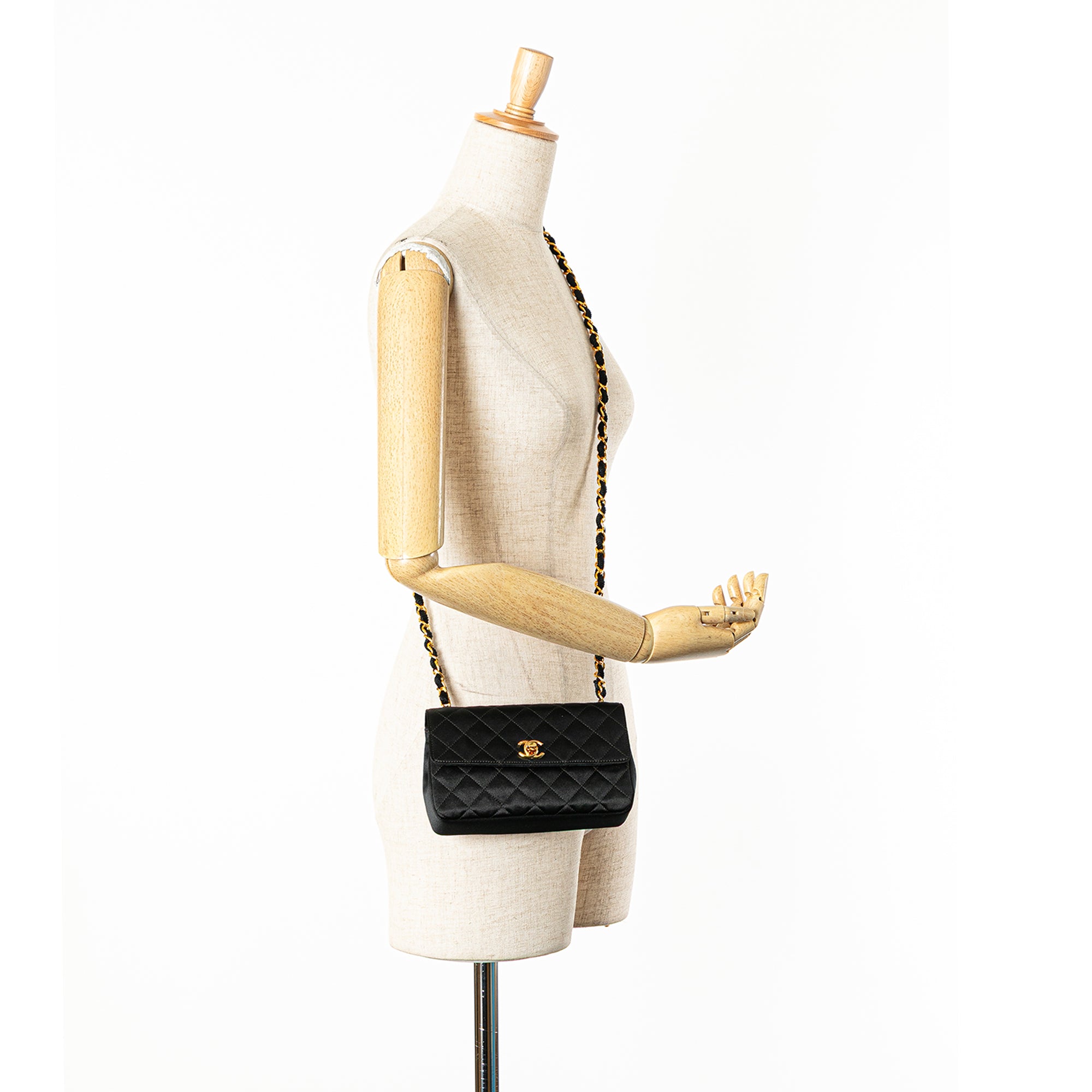 Chanel Mini Rectangular CC Quilted Satin Flap - image 13