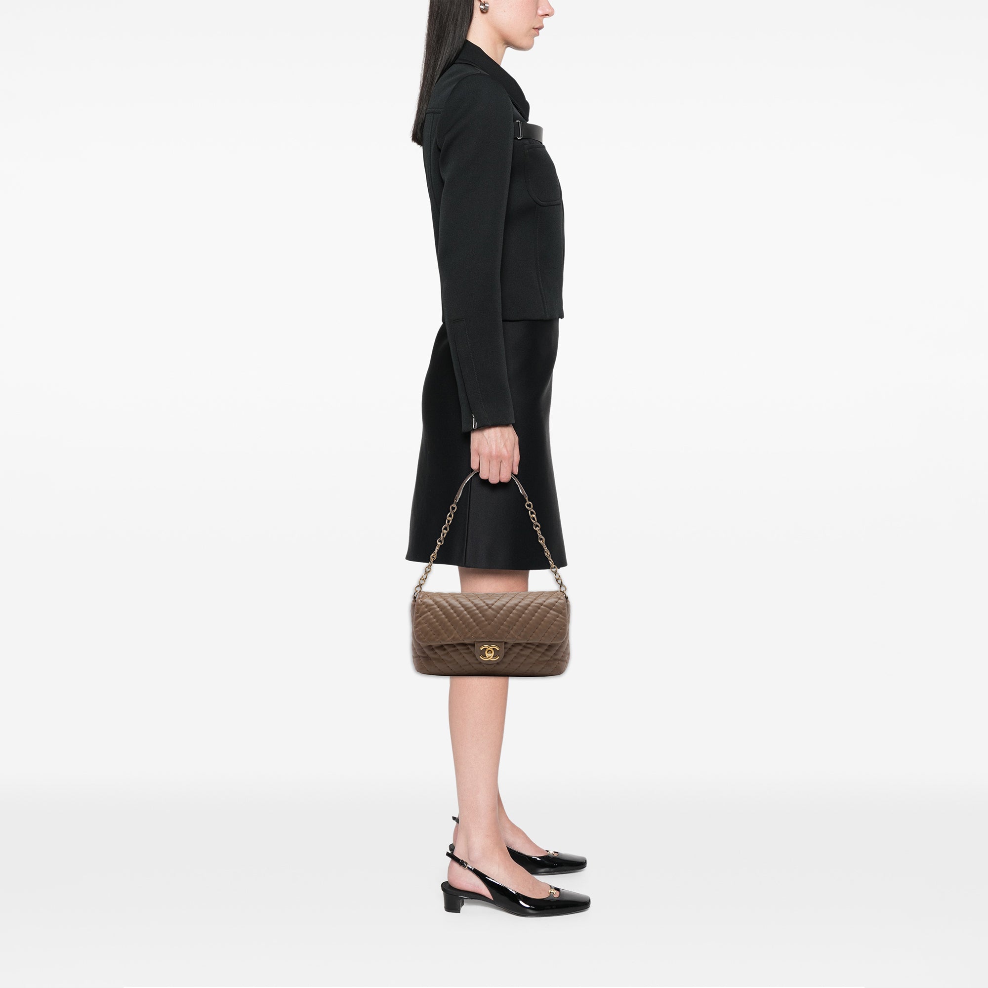 Chanel Jumbo Chevron Iridescent Calfskin Surpique Flap - image 6