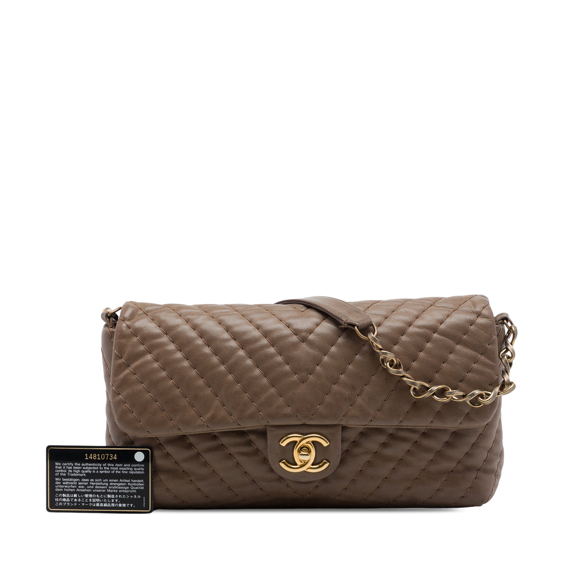 Chanel Jumbo Chevron Iridescent Calfskin Surpique Flap - image 7