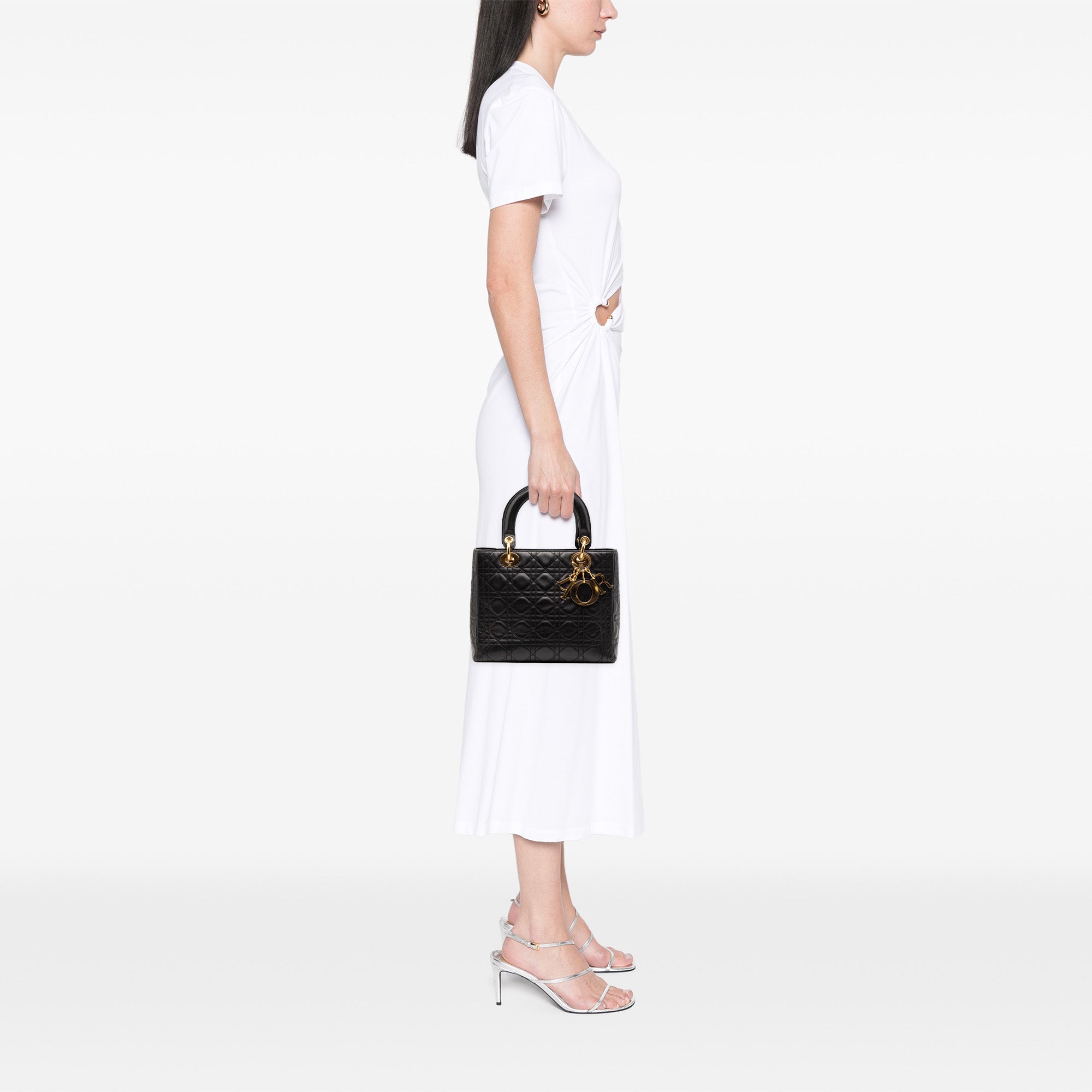 Dior Medium Lambskin Cannage Lady Dior - image 7