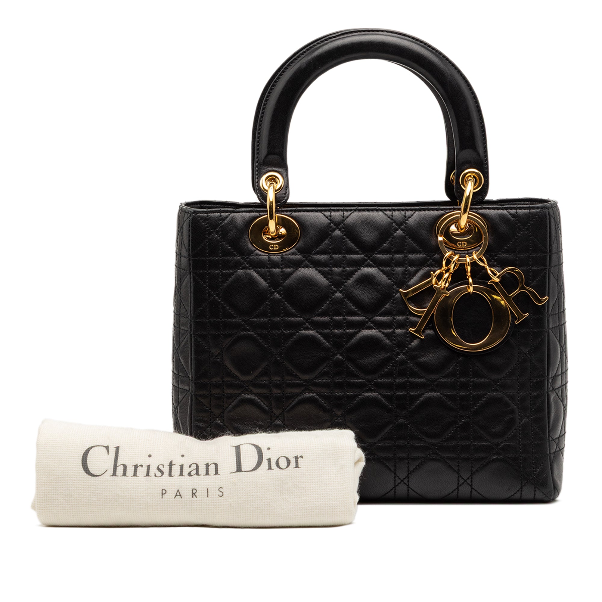 Dior Medium Lambskin Cannage Lady Dior - image 8