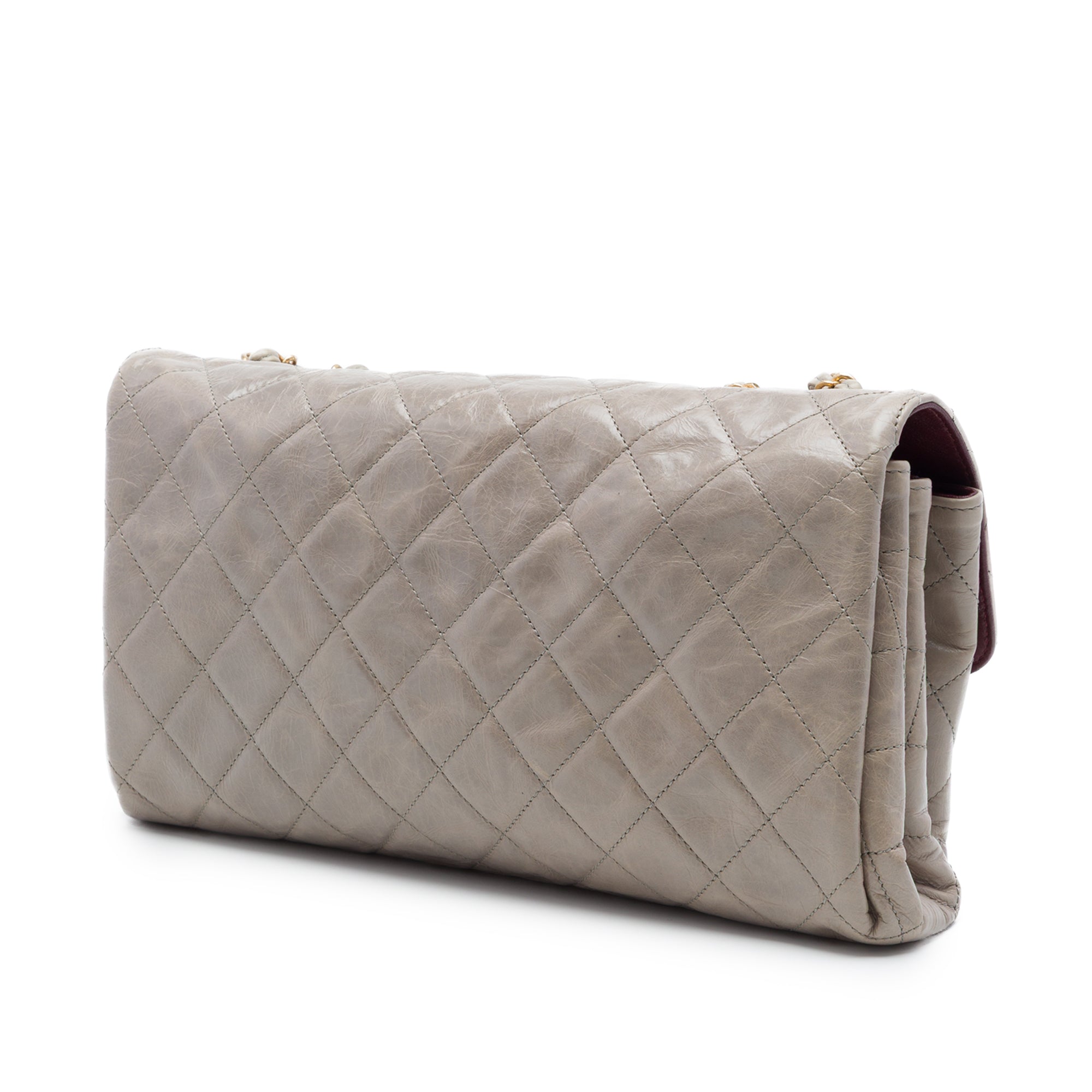 Chanel Jumbo CC Quilted Crumpled Calfskin Straight Flap - image 2