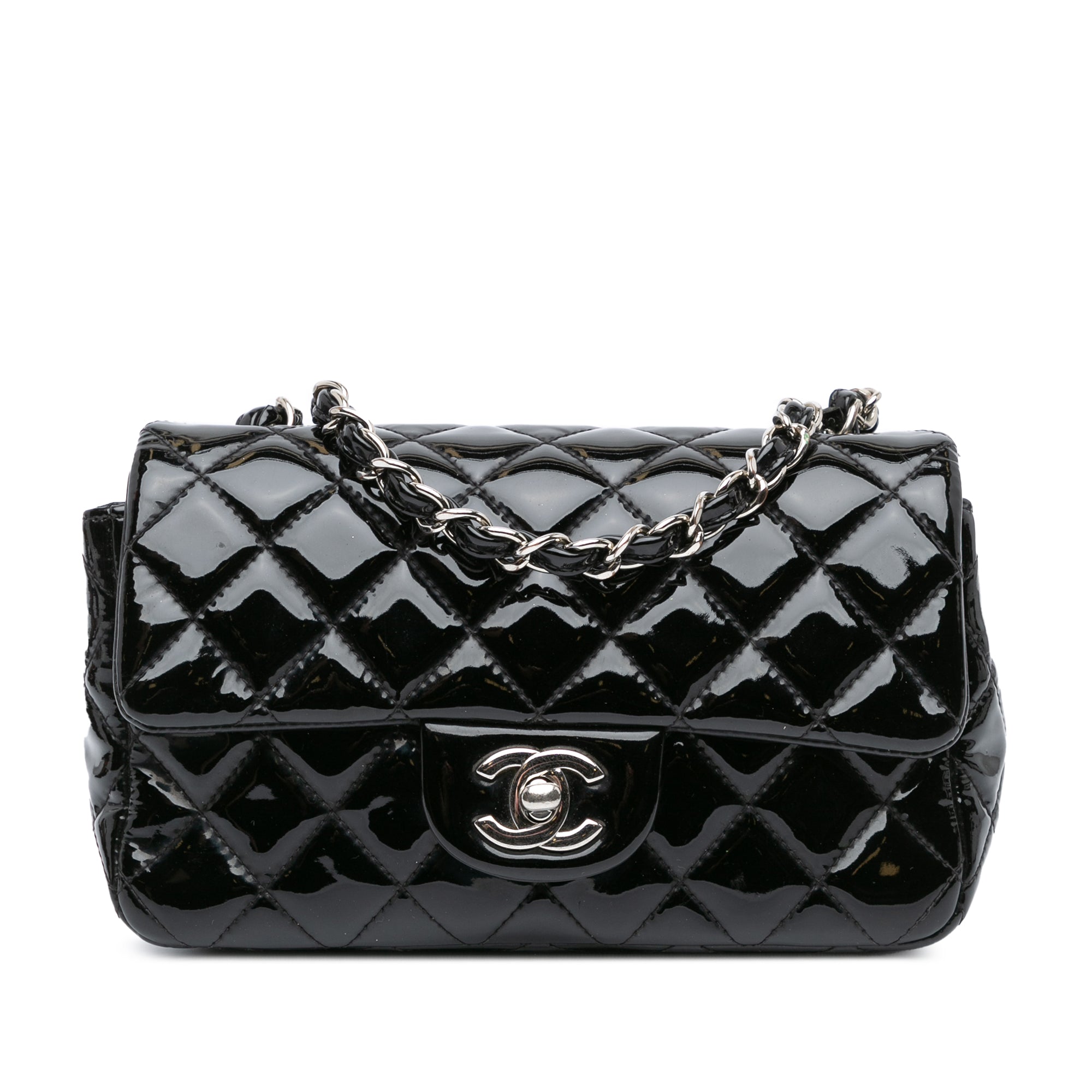 Chanel Mini Rectangular Classic Patent Single Flap - image 1
