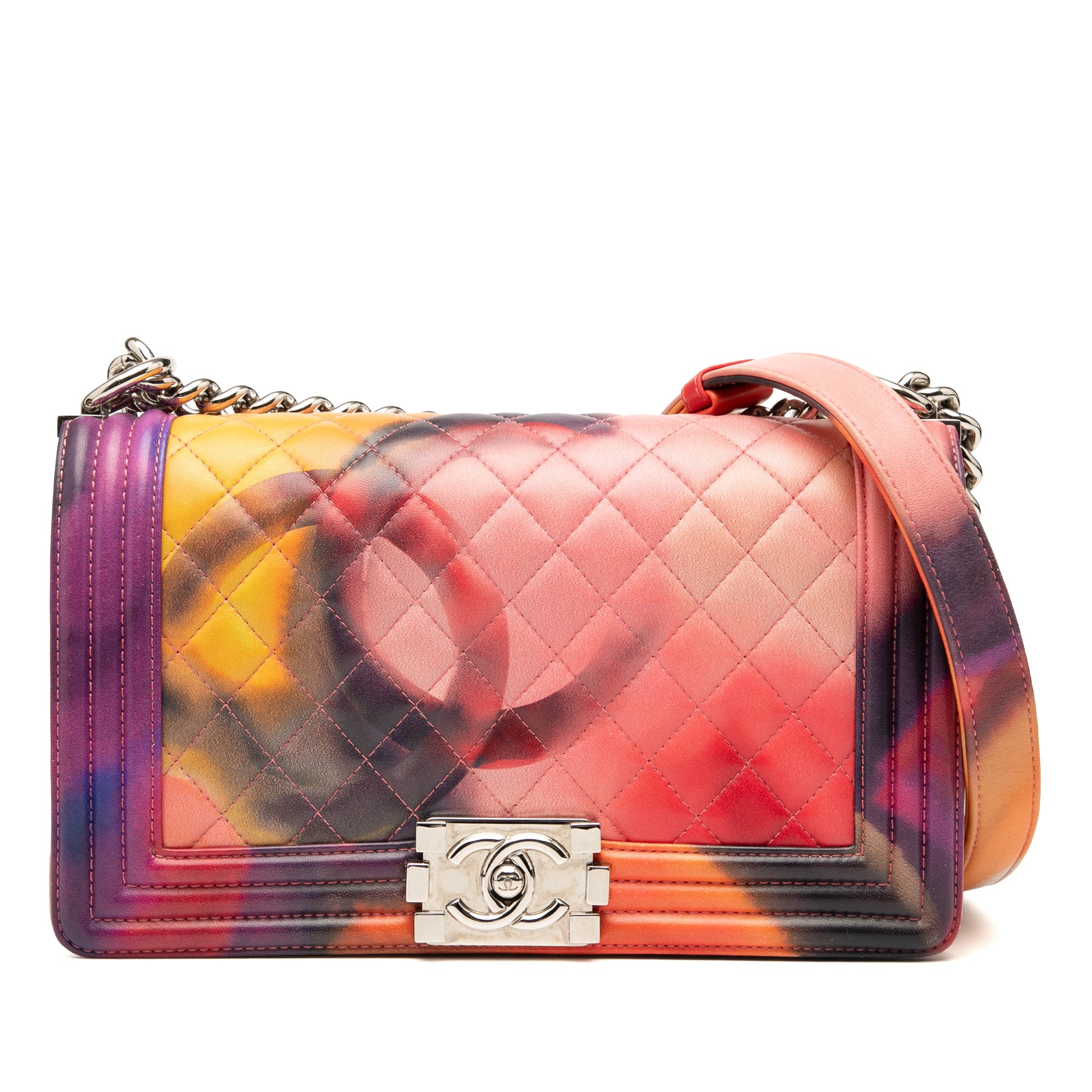 Chanel Old Medium Quilted Lambskin Flower Power Boy Flap - image 1