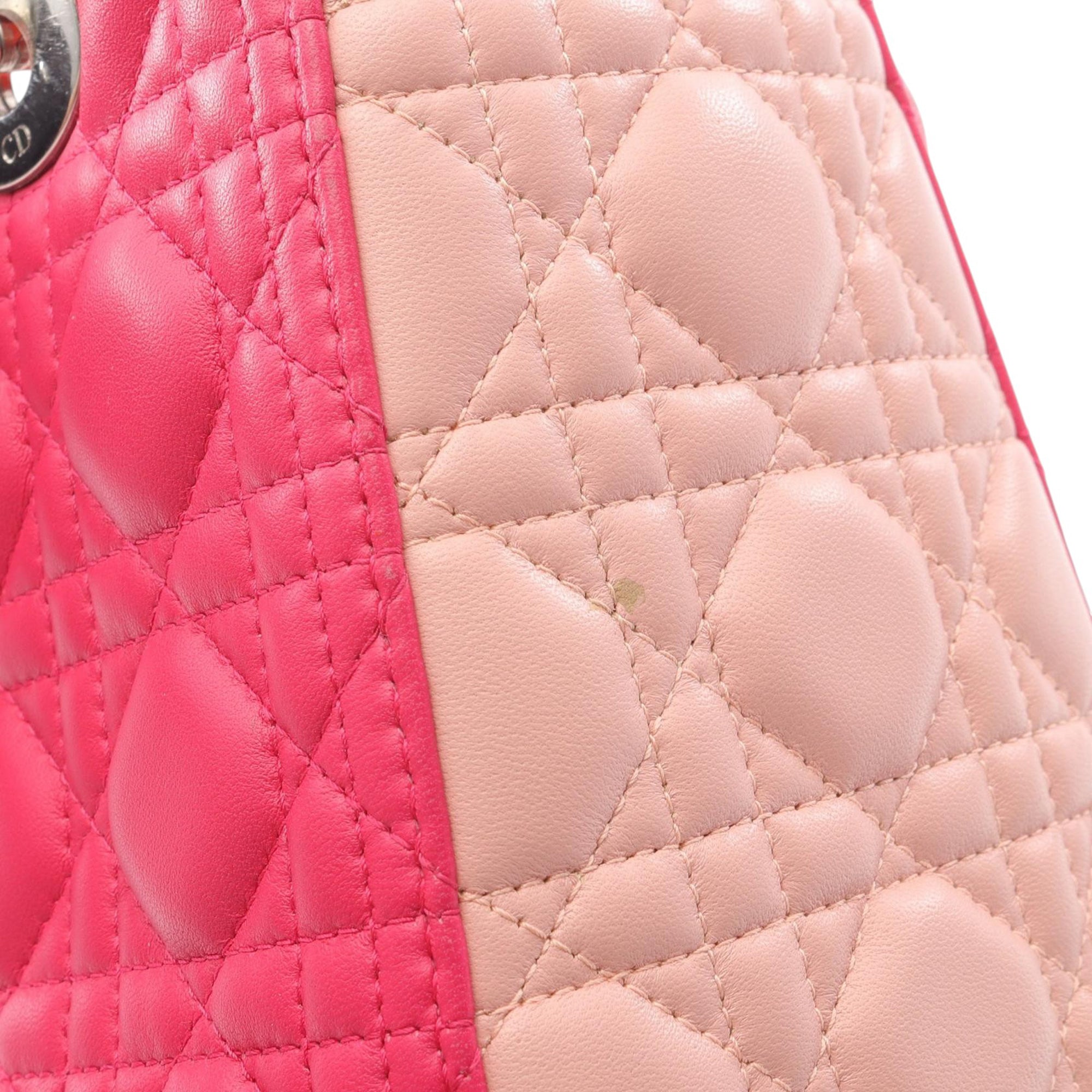 Dior Medium Tricolor Lambskin Cannage Lady Dior - image 11
