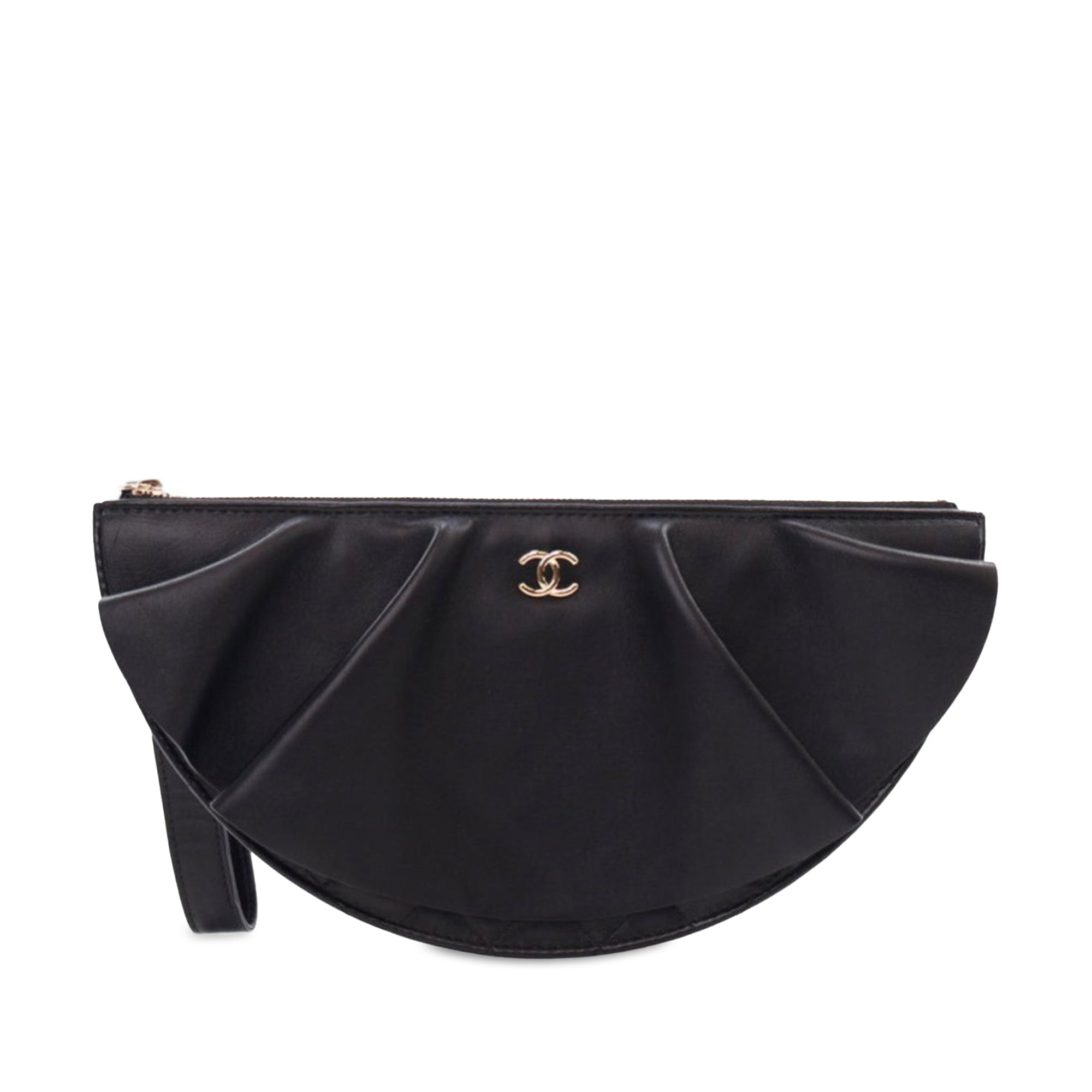 Chanel Quilted Lambskin Wave Clutch - image 1